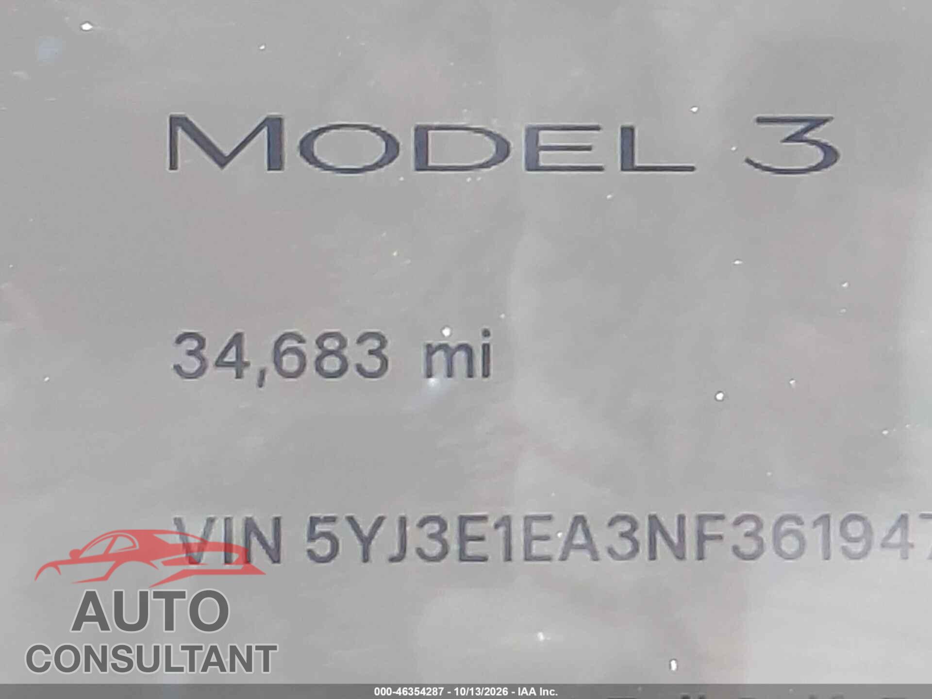 TESLA MODEL 3 2022 - 5YJ3E1EA3NF361947