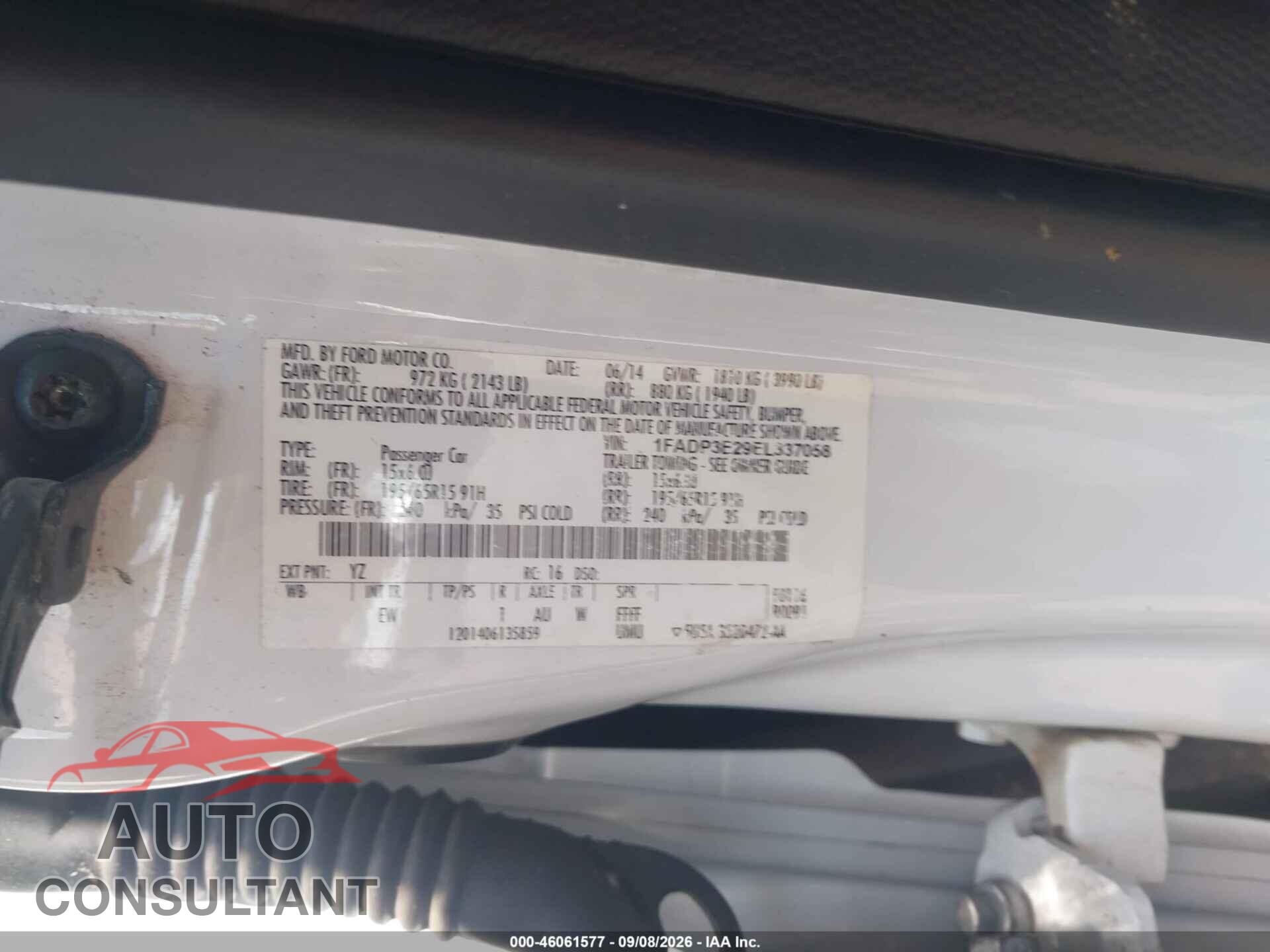 FORD FOCUS 2014 - 1FADP3E29EL337058