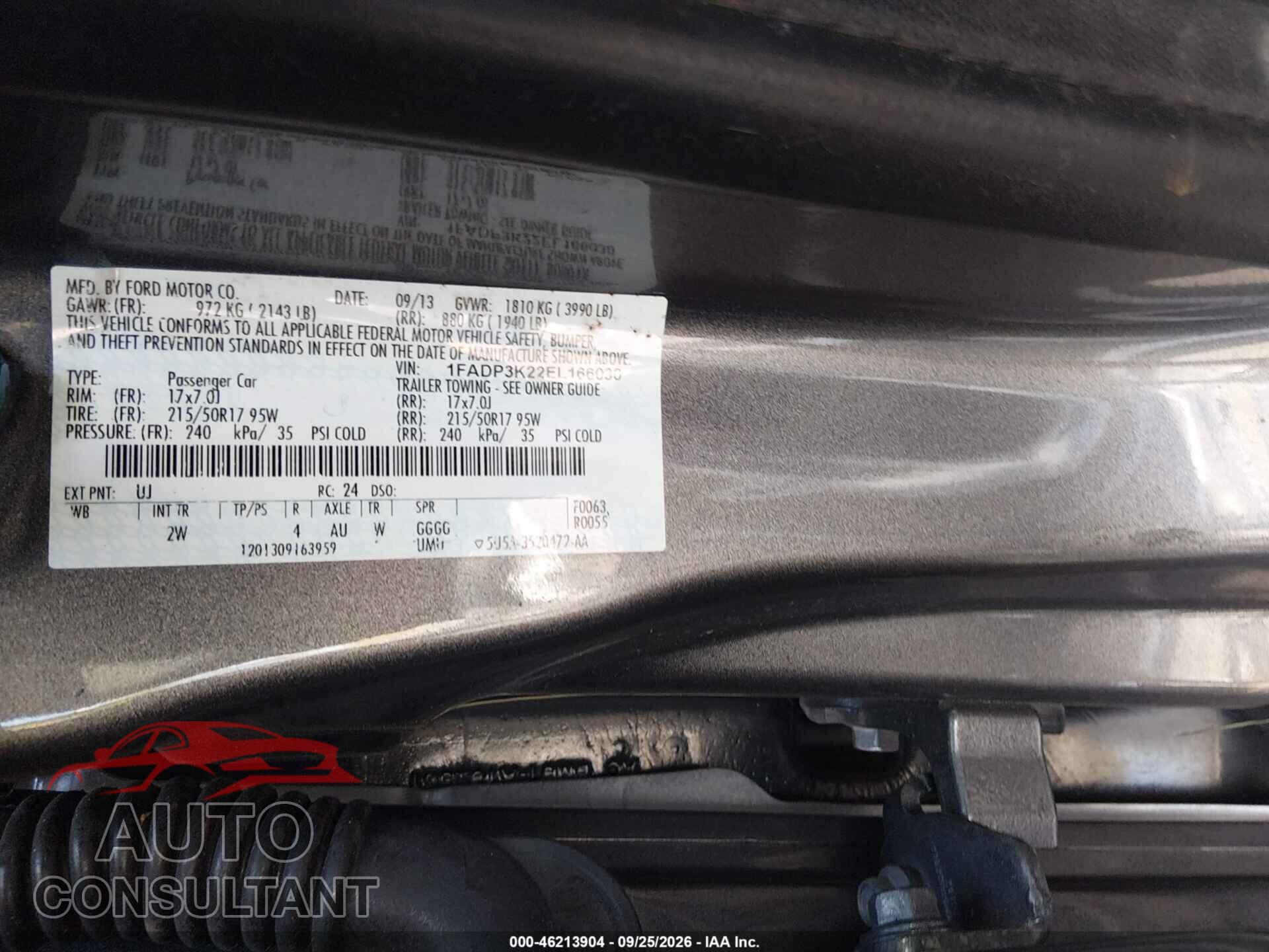 FORD FOCUS 2014 - 1FADP3K22EL166030