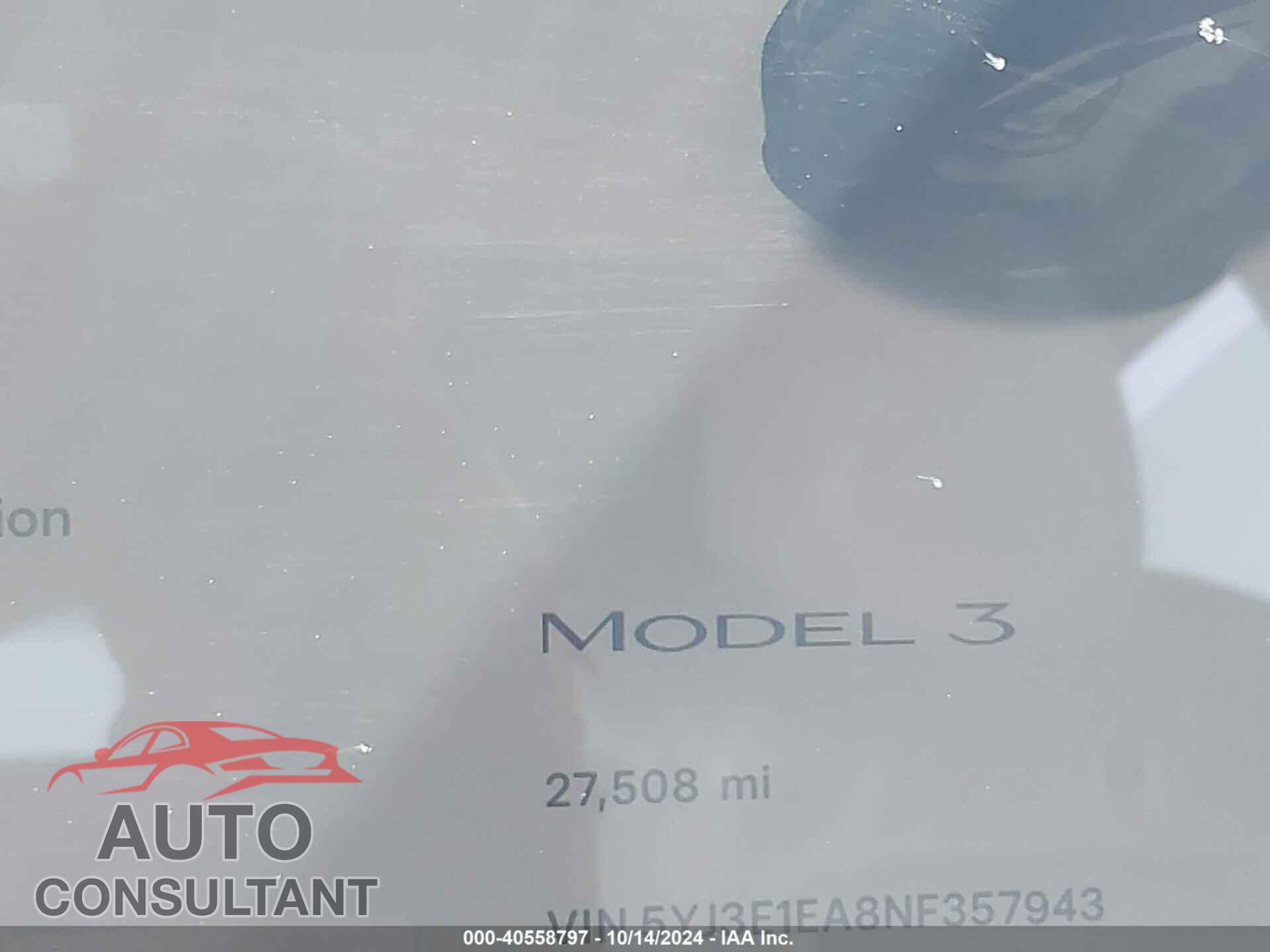TESLA MODEL 3 2022 - 5YJ3E1EA8NF357943
