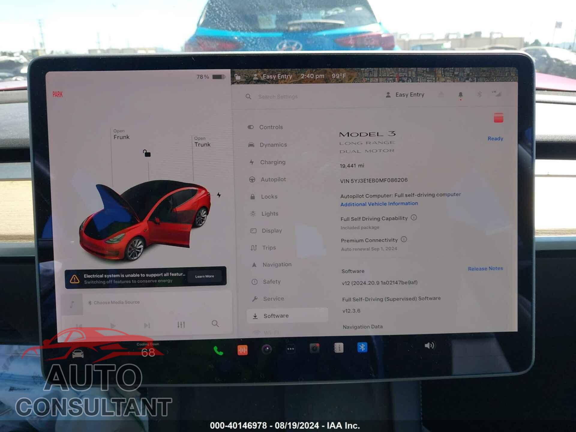 TESLA MODEL 3 2021 - 5YJ3E1EB0MF086206
