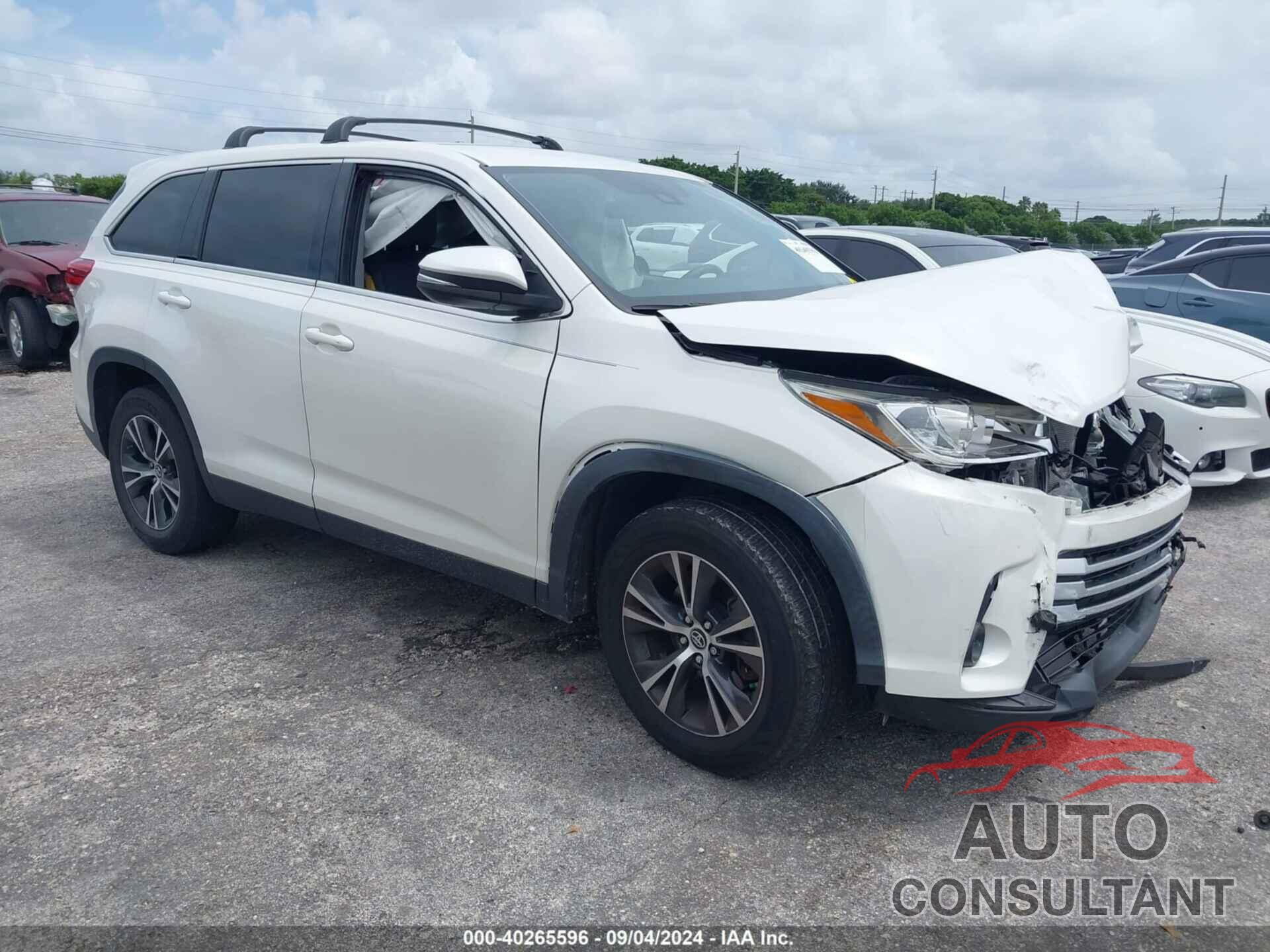 TOYOTA HIGHLANDER 2019 - 5TDZARFH7KS052764