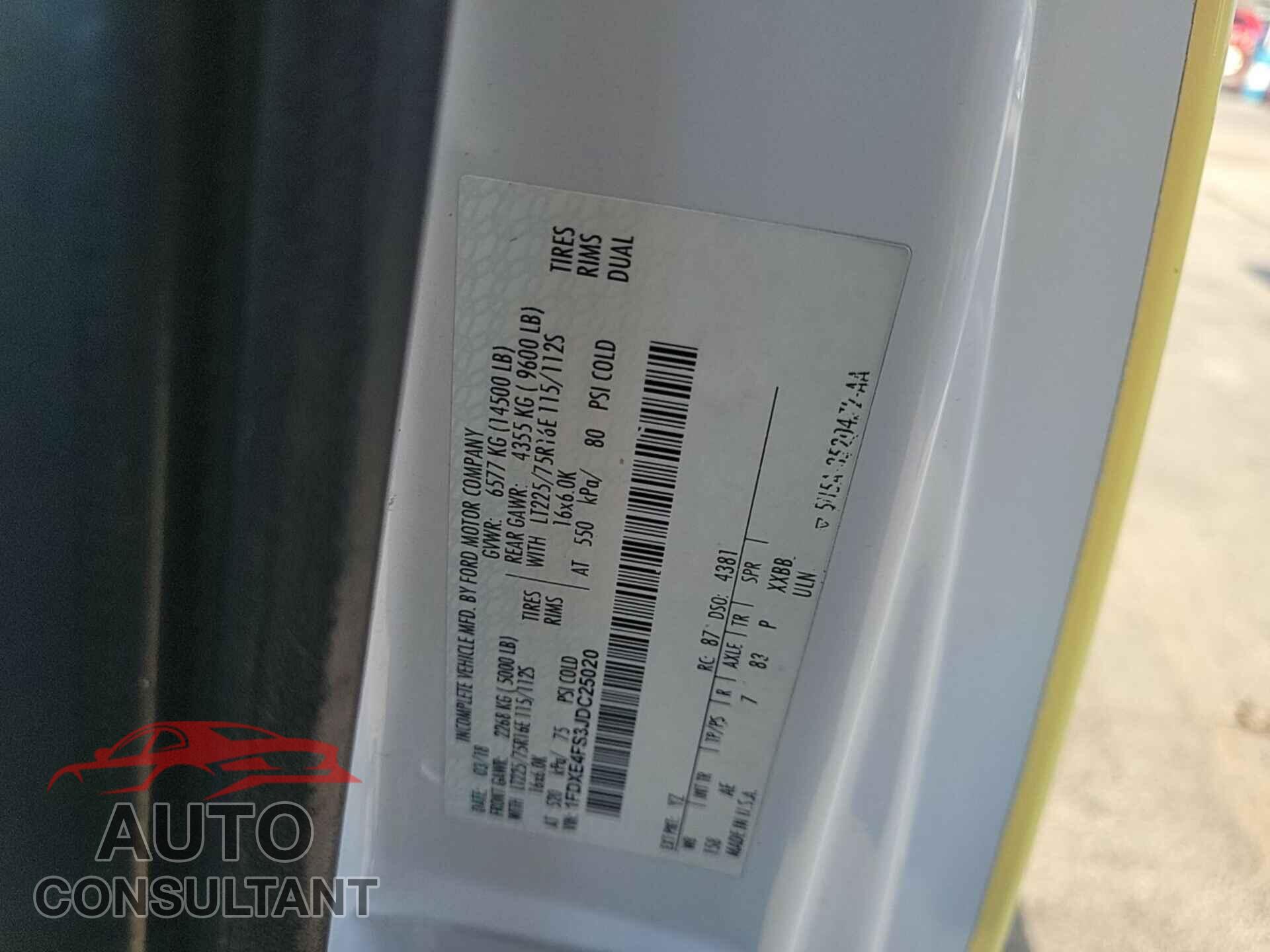 FORD ECONOLINE 2018 - 1FDXE4FS3JDC25020