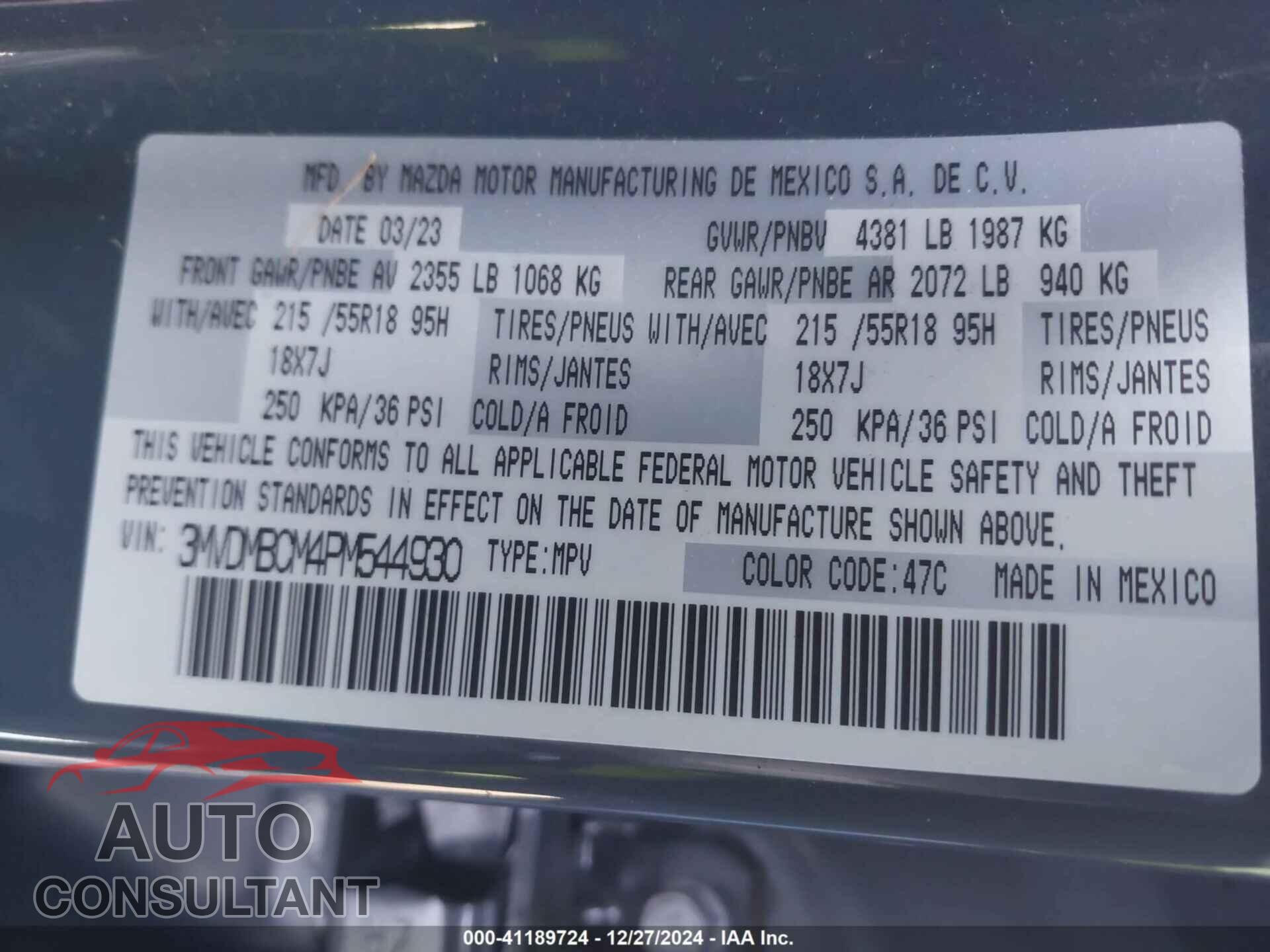 MAZDA CX-30 2023 - 3MVDMBCM4PM544930