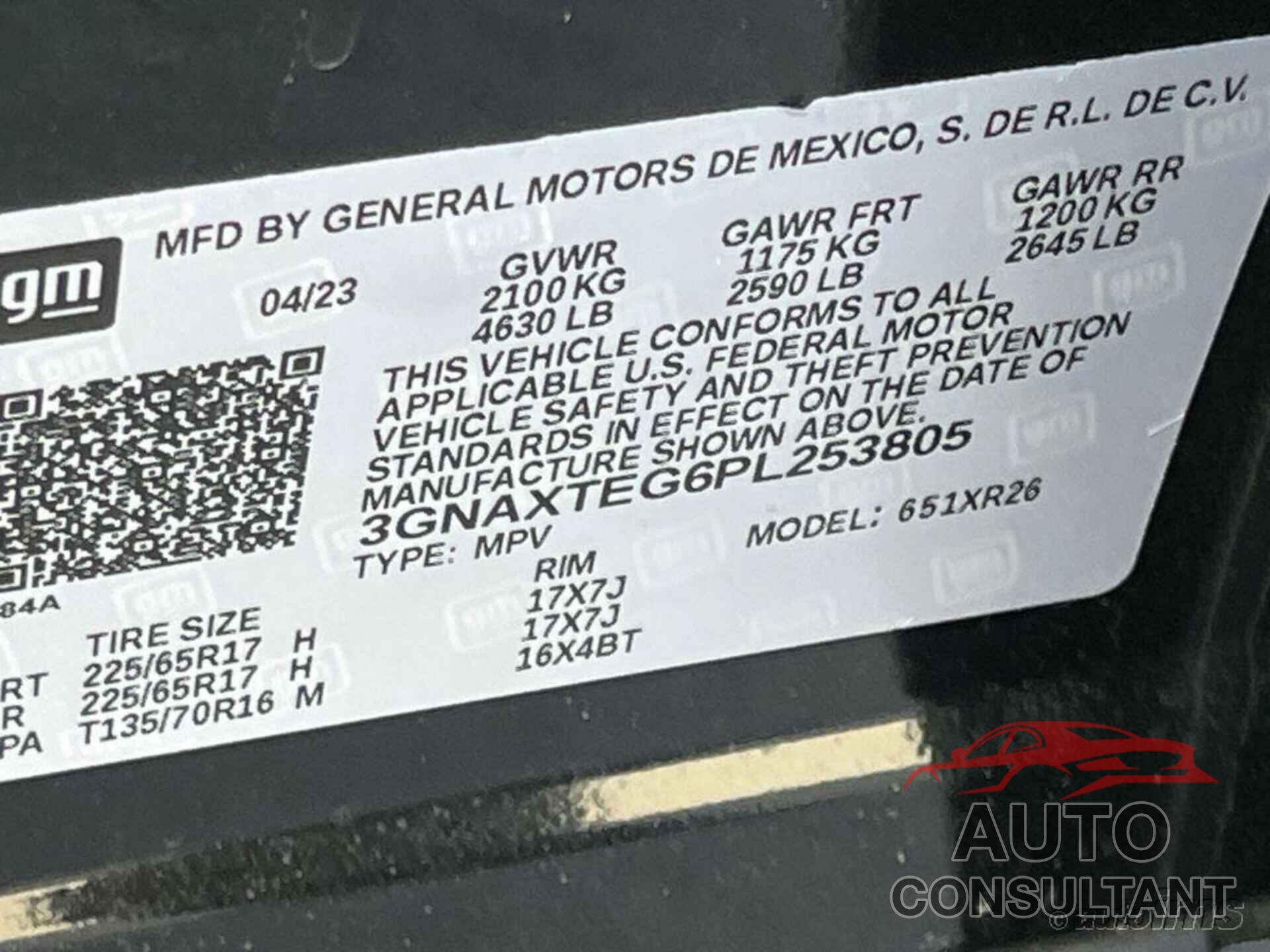 CHEVROLET EQUINOX 2023 - 3GNAXTEG6PL253805