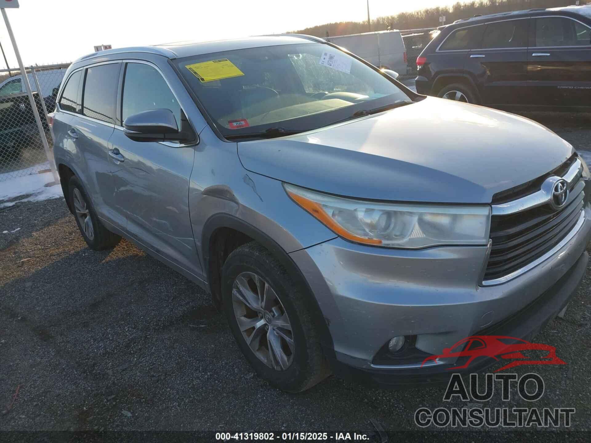 TOYOTA HIGHLANDER 2014 - 5TDJKRFH5ES028011