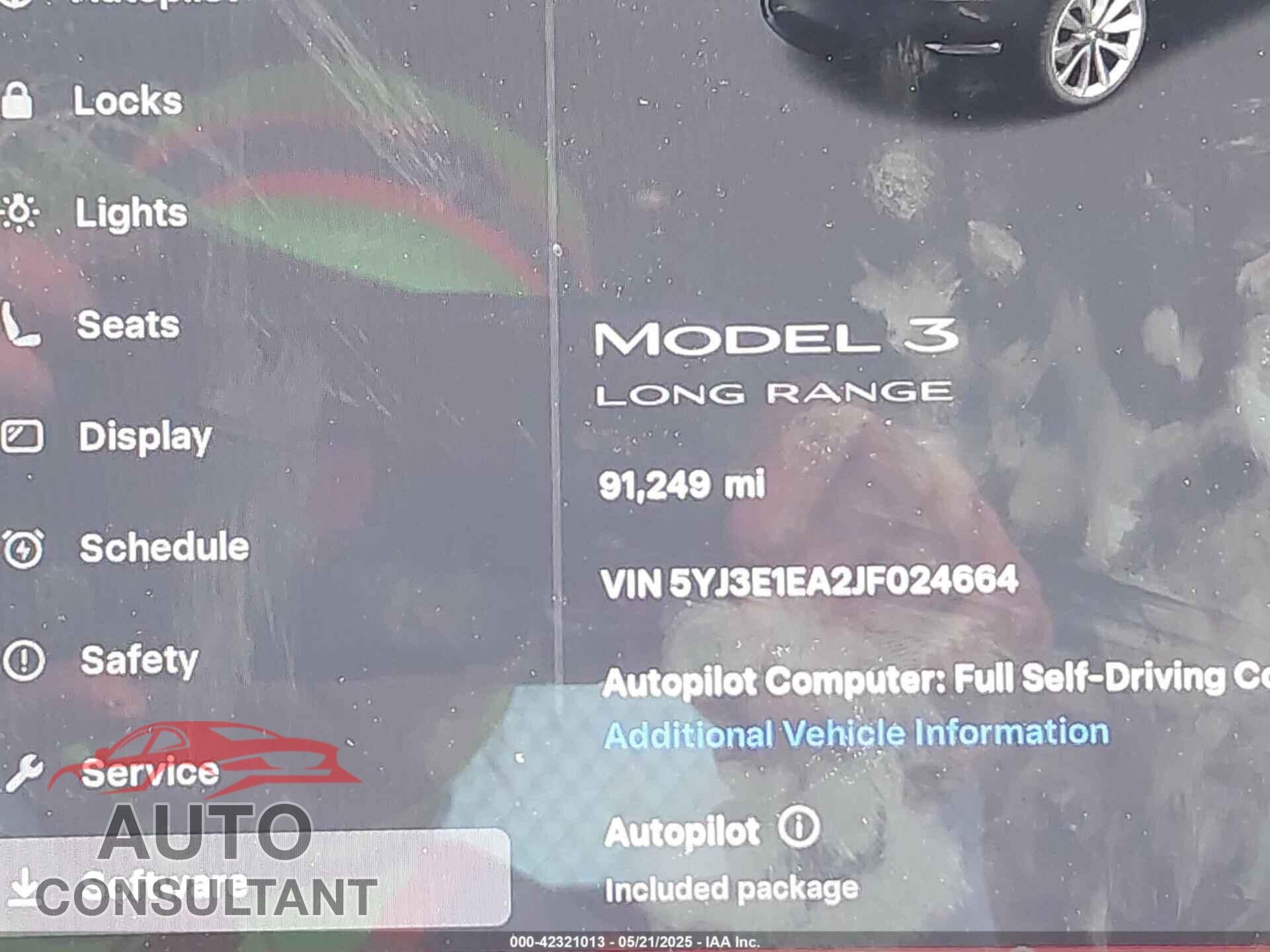 TESLA MODEL 3 2018 - 5YJ3E1EA2JF024664