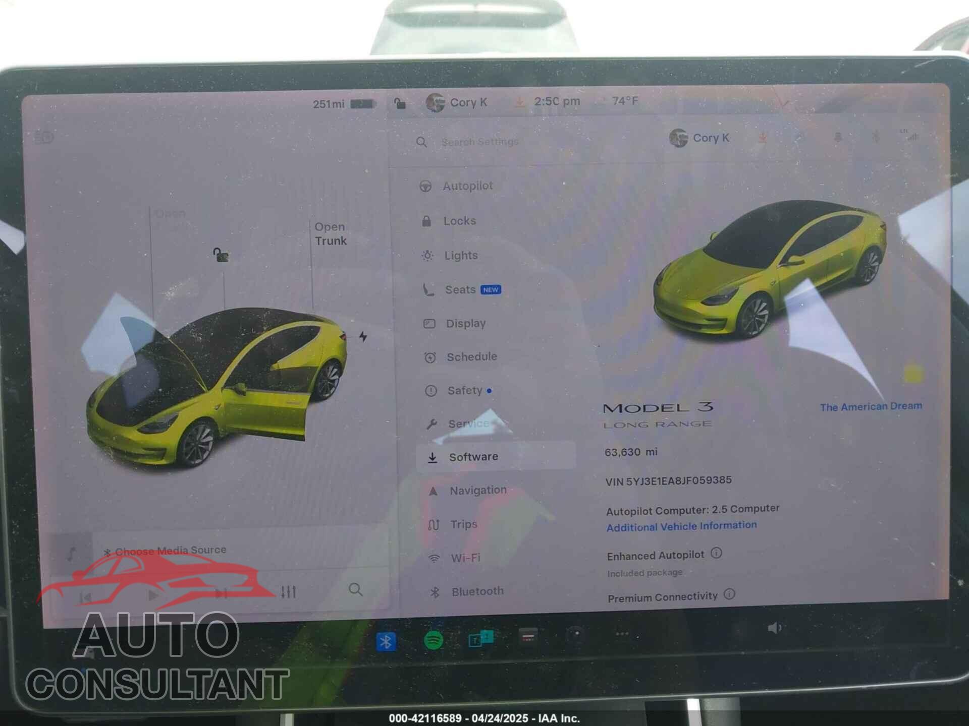 TESLA MODEL 3 2018 - 5YJ3E1EA8JF059385
