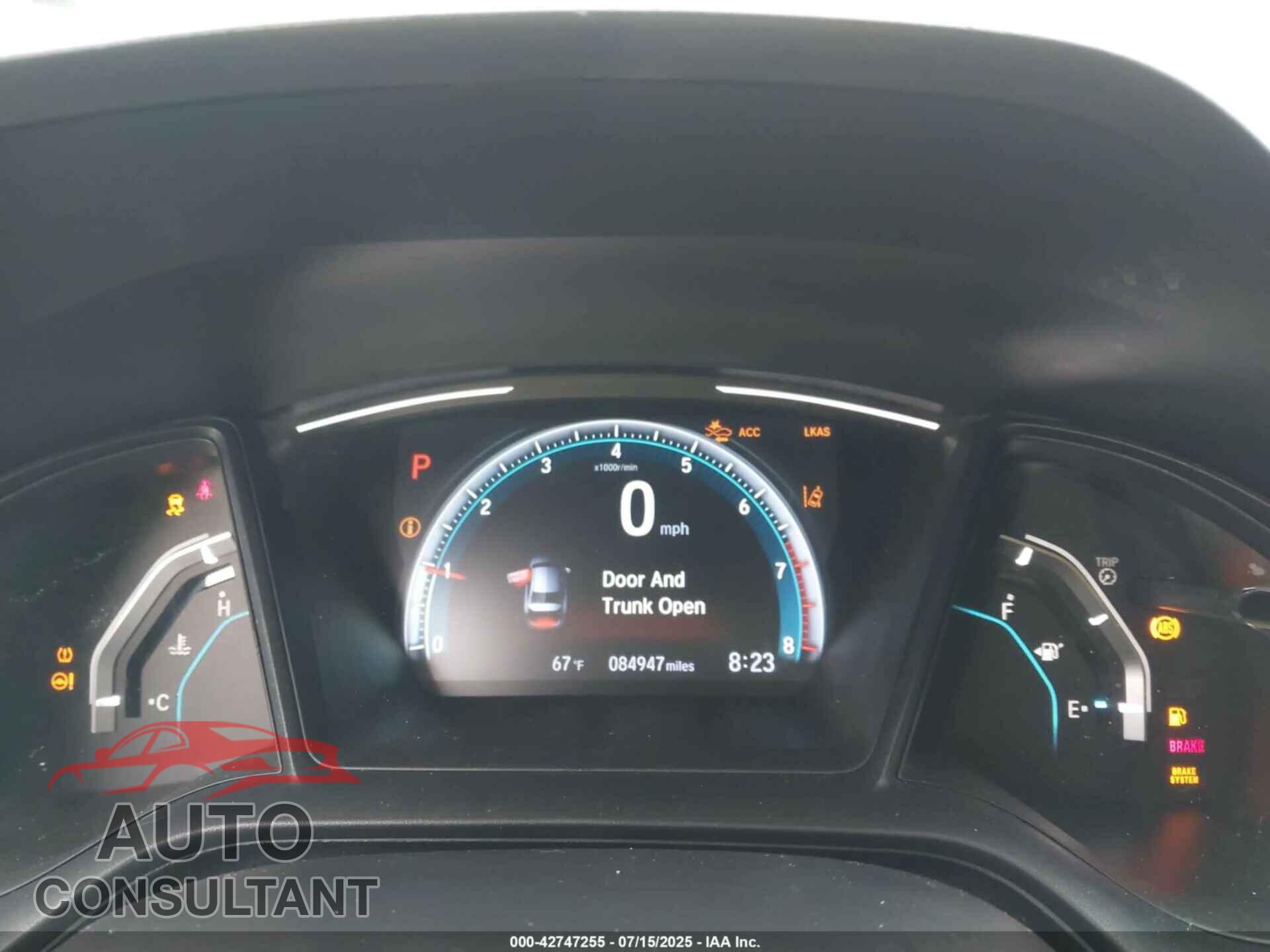 HONDA CIVIC 2019 - 2HGFC2F62KH547005