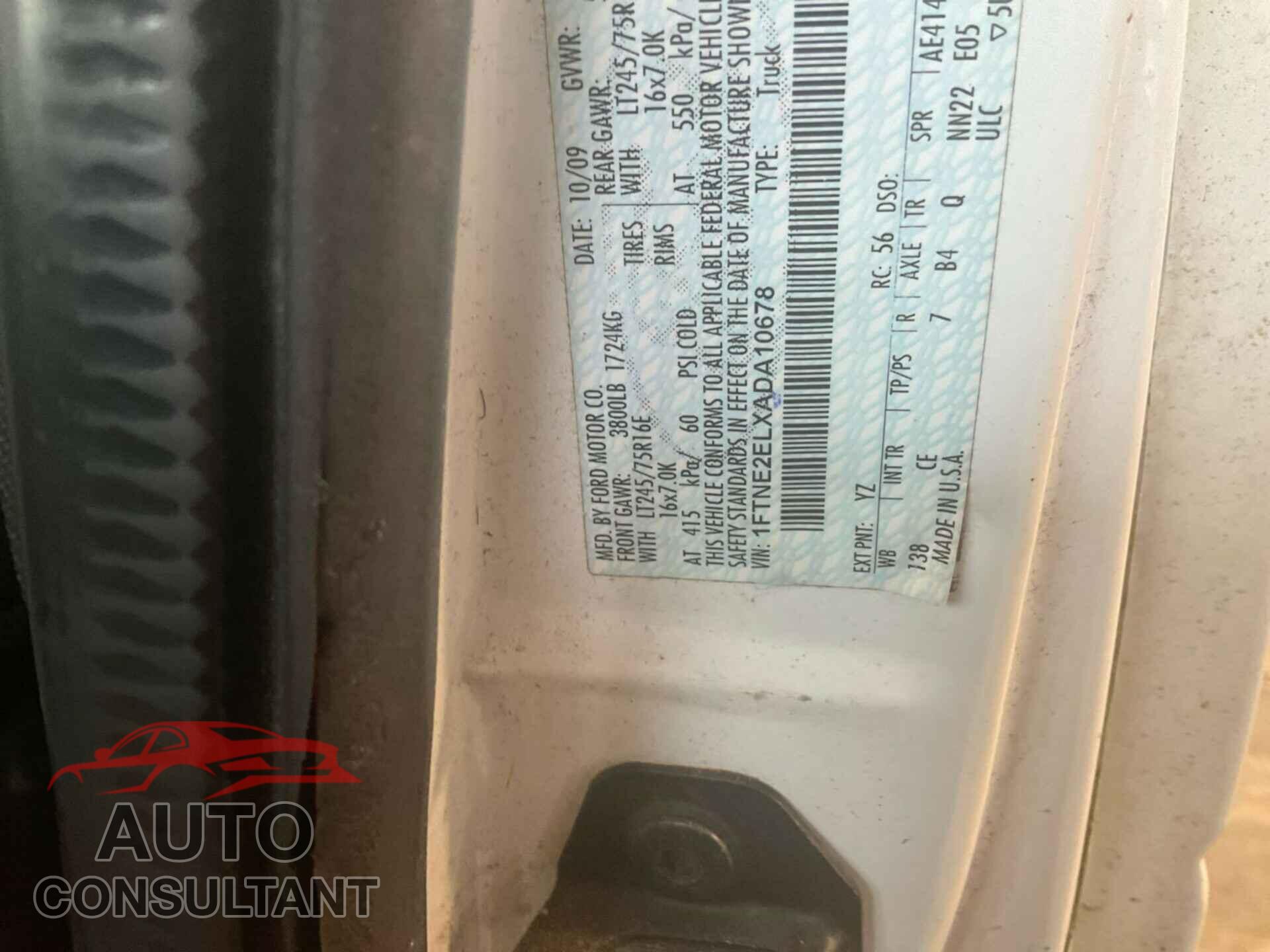 FORD ECONOLINE 2010 - 1FTNE2ELXADA10678