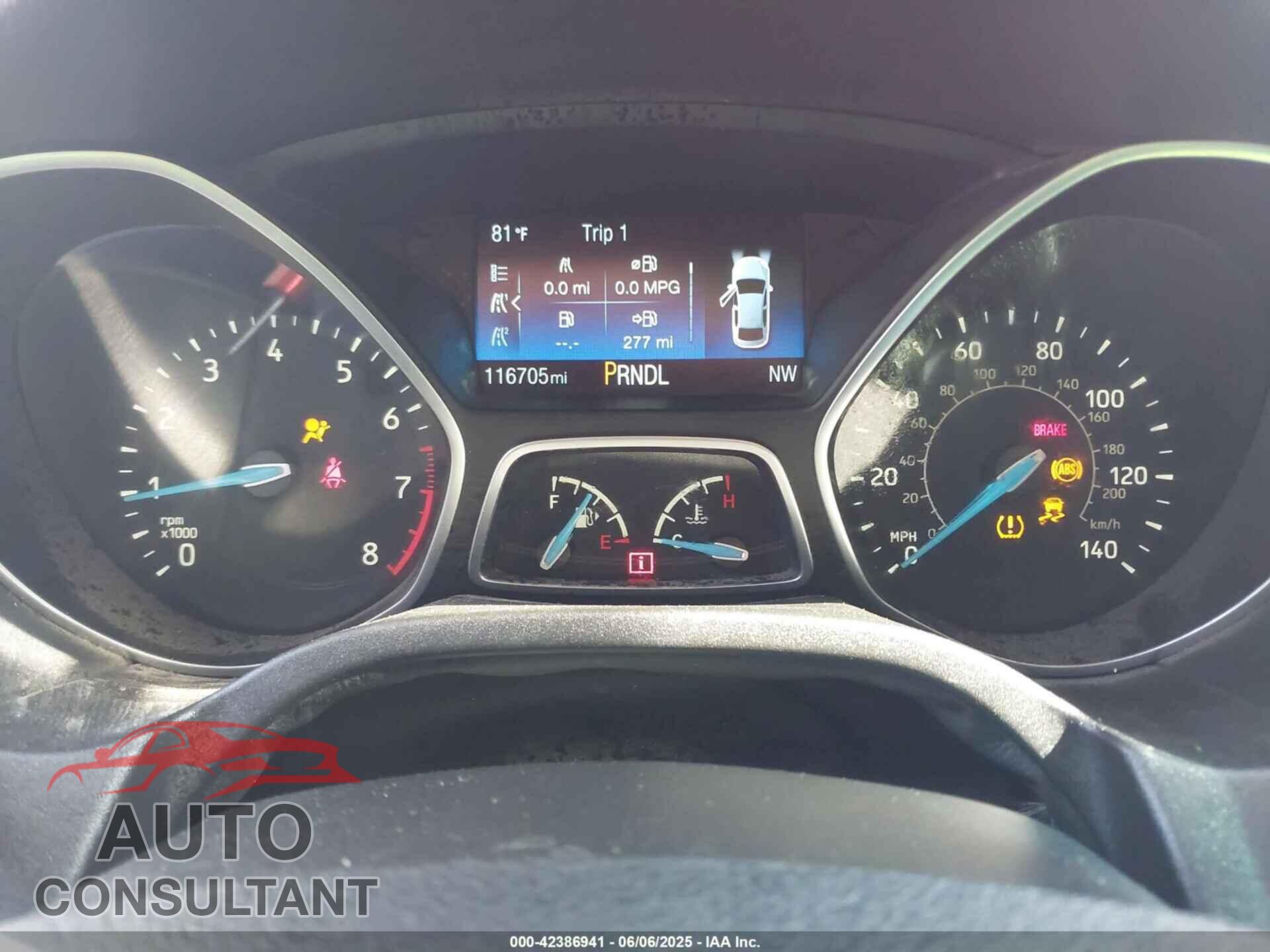FORD FOCUS 2016 - 1FADP3F2XGL286476