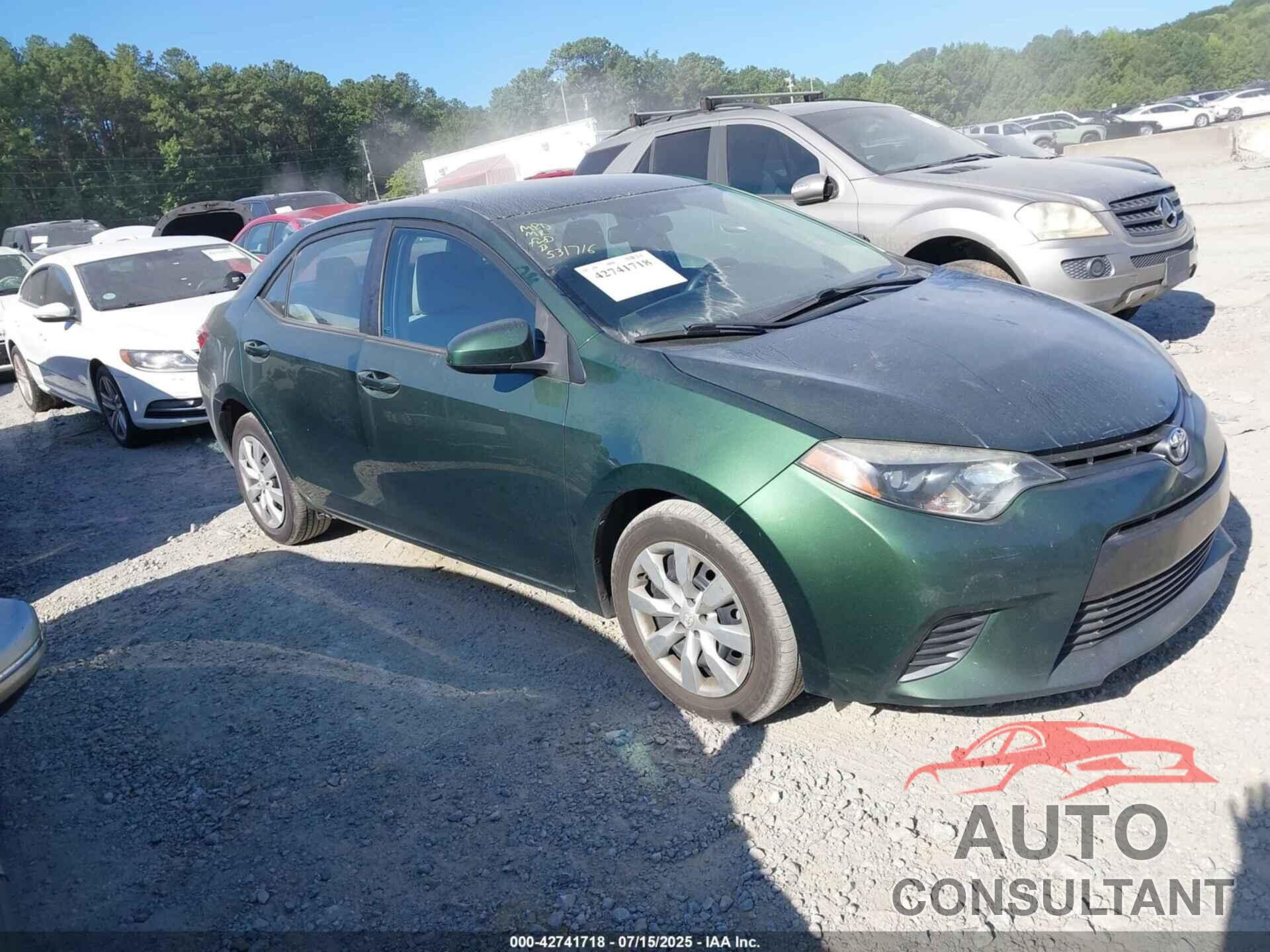 TOYOTA COROLLA 2016 - 2T1BURHE9GC531716