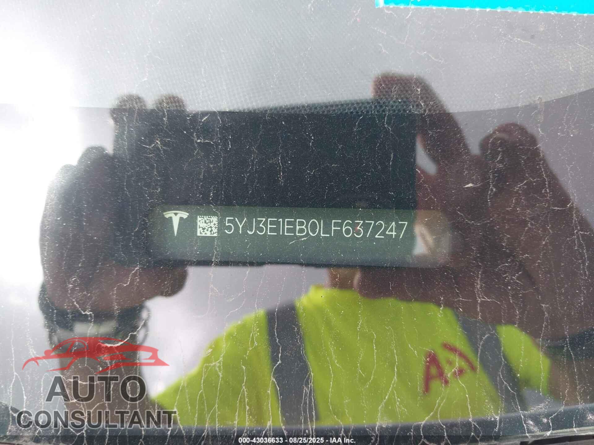 TESLA MODEL 3 2020 - 5YJ3E1EB0LF637247