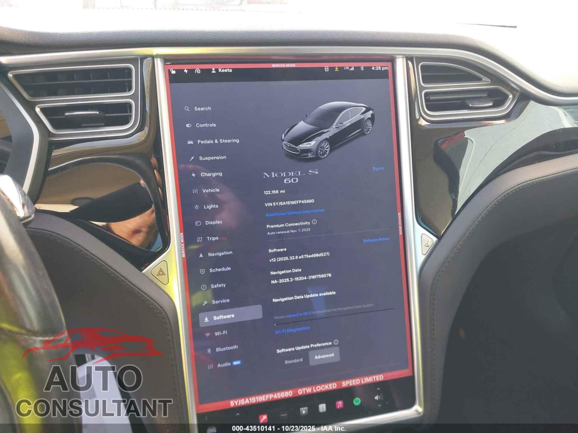 TESLA MODEL S 2014 - 5YJSA1S19EFP45680