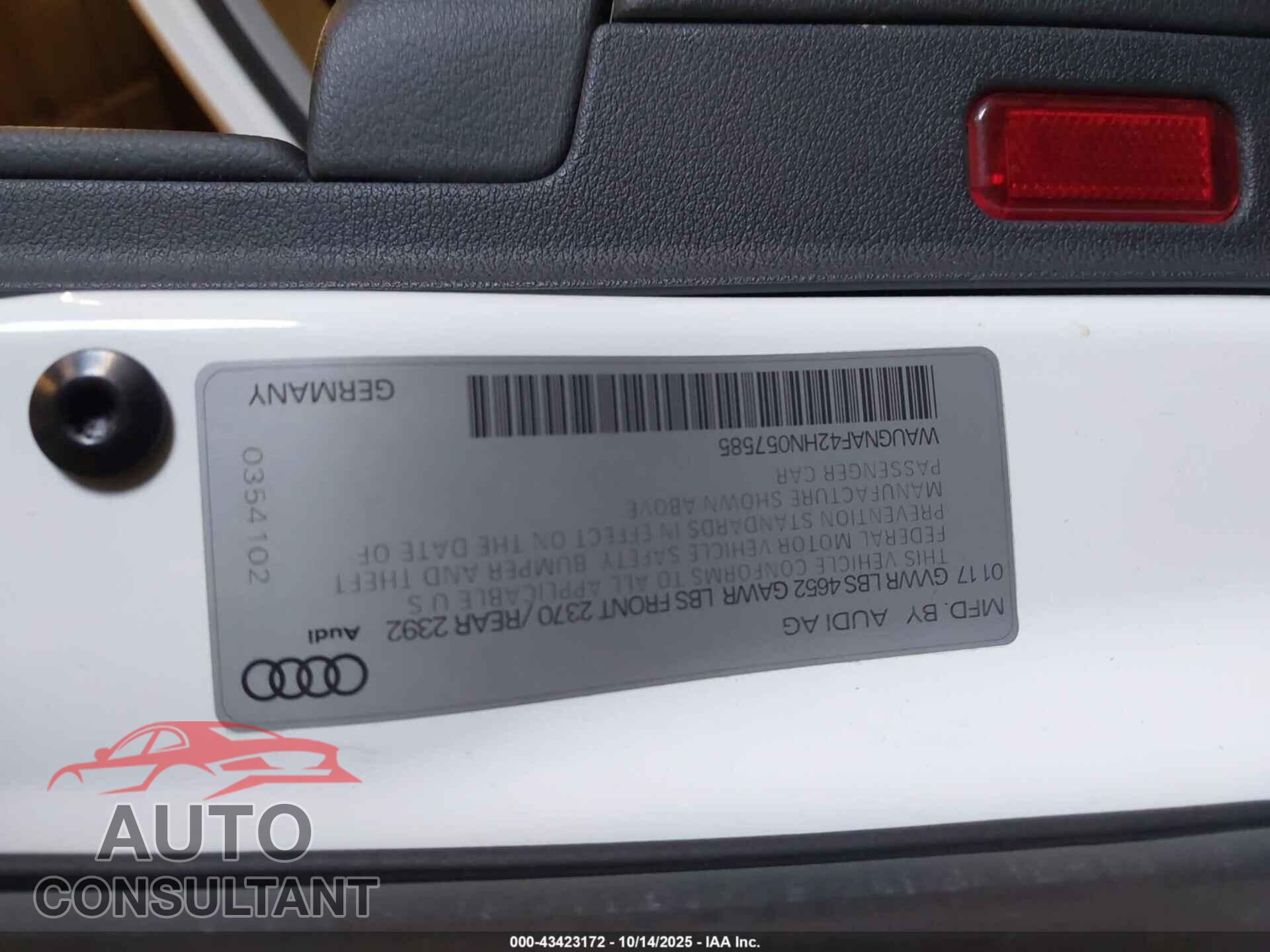 AUDI A4 2017 - WAUGNAF42HN057585