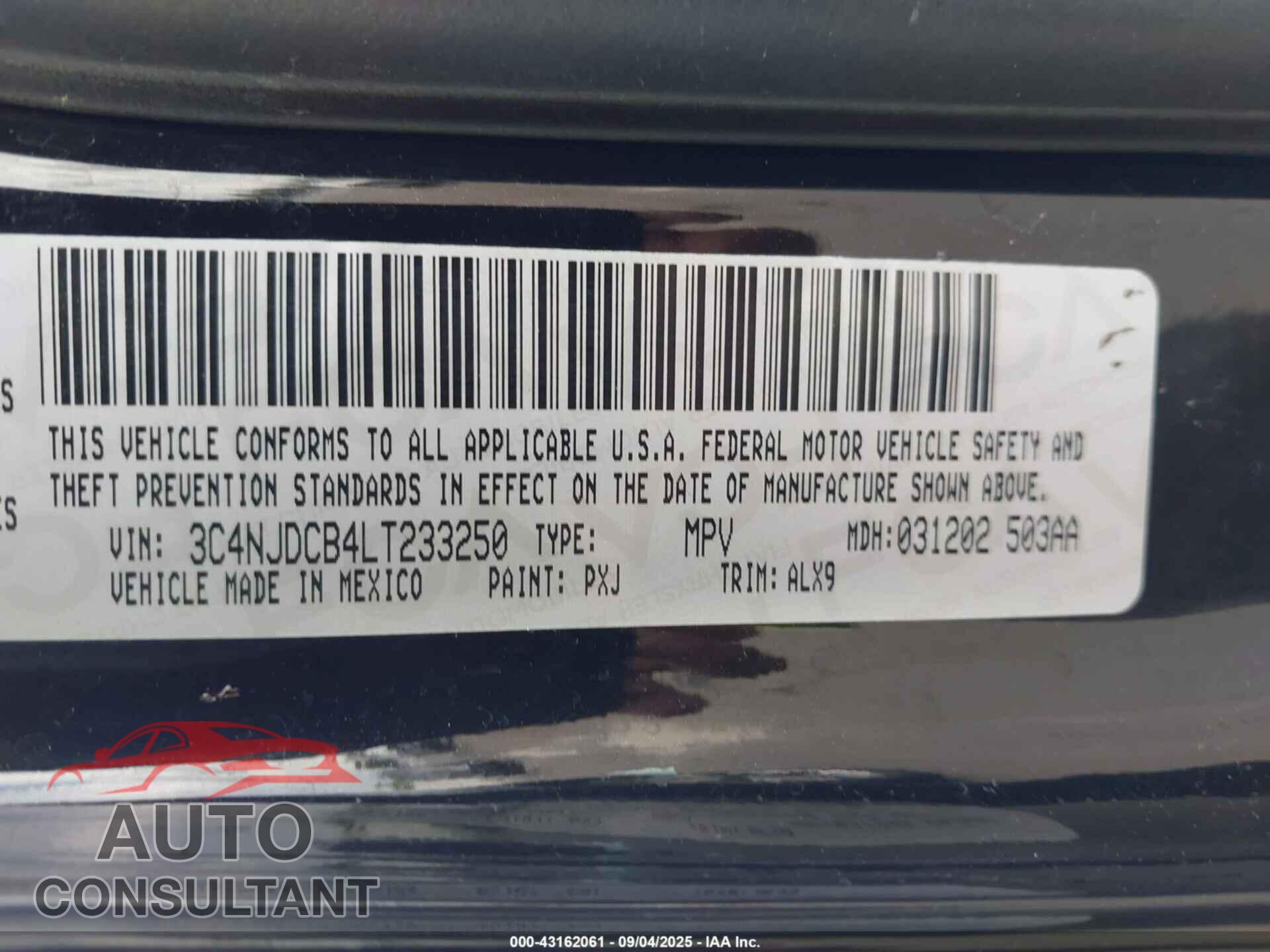 JEEP COMPASS 2020 - 3C4NJDCB4LT233250