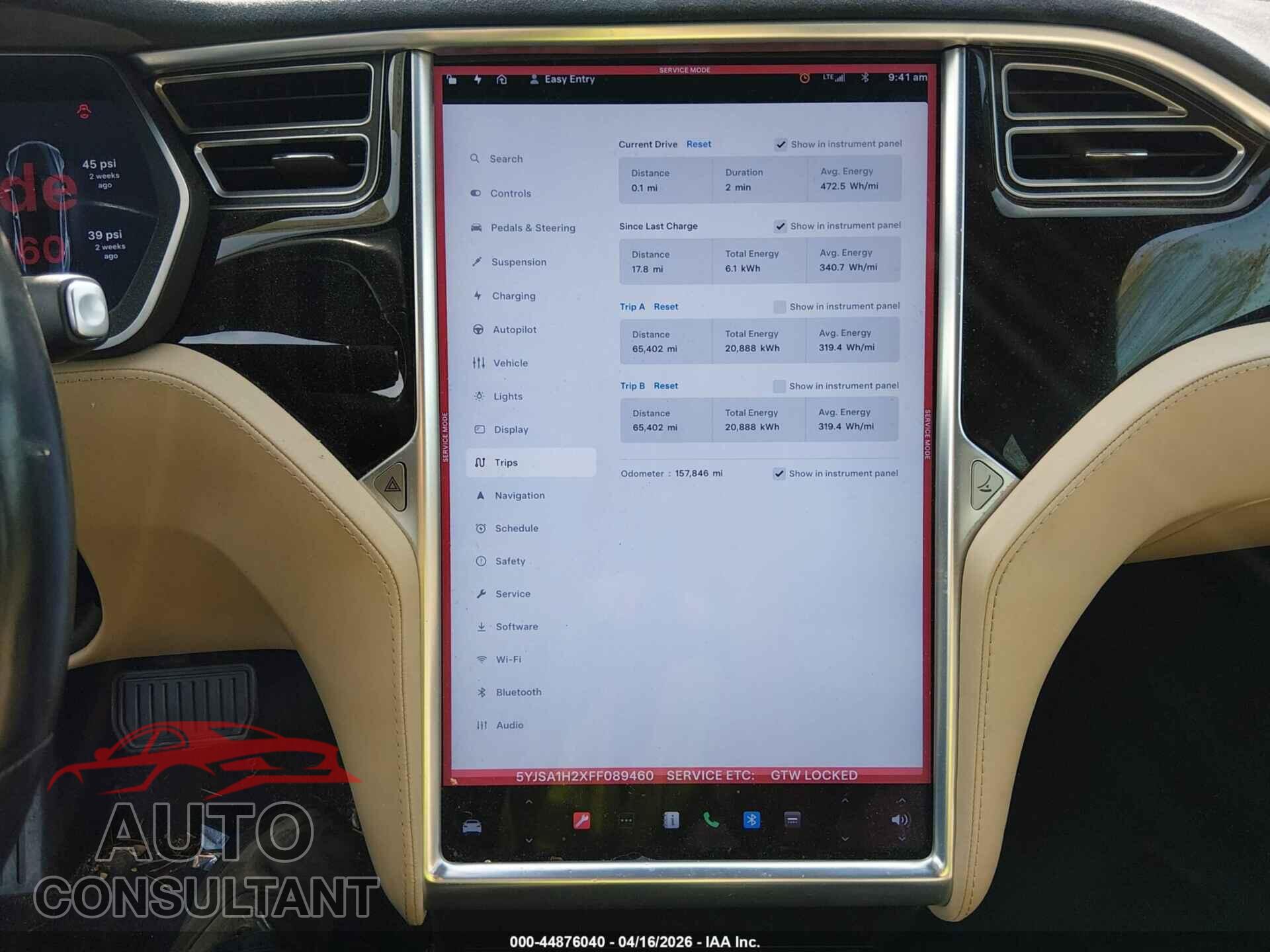 TESLA MODEL S 2015 - 5YJSA1H2XFF089460