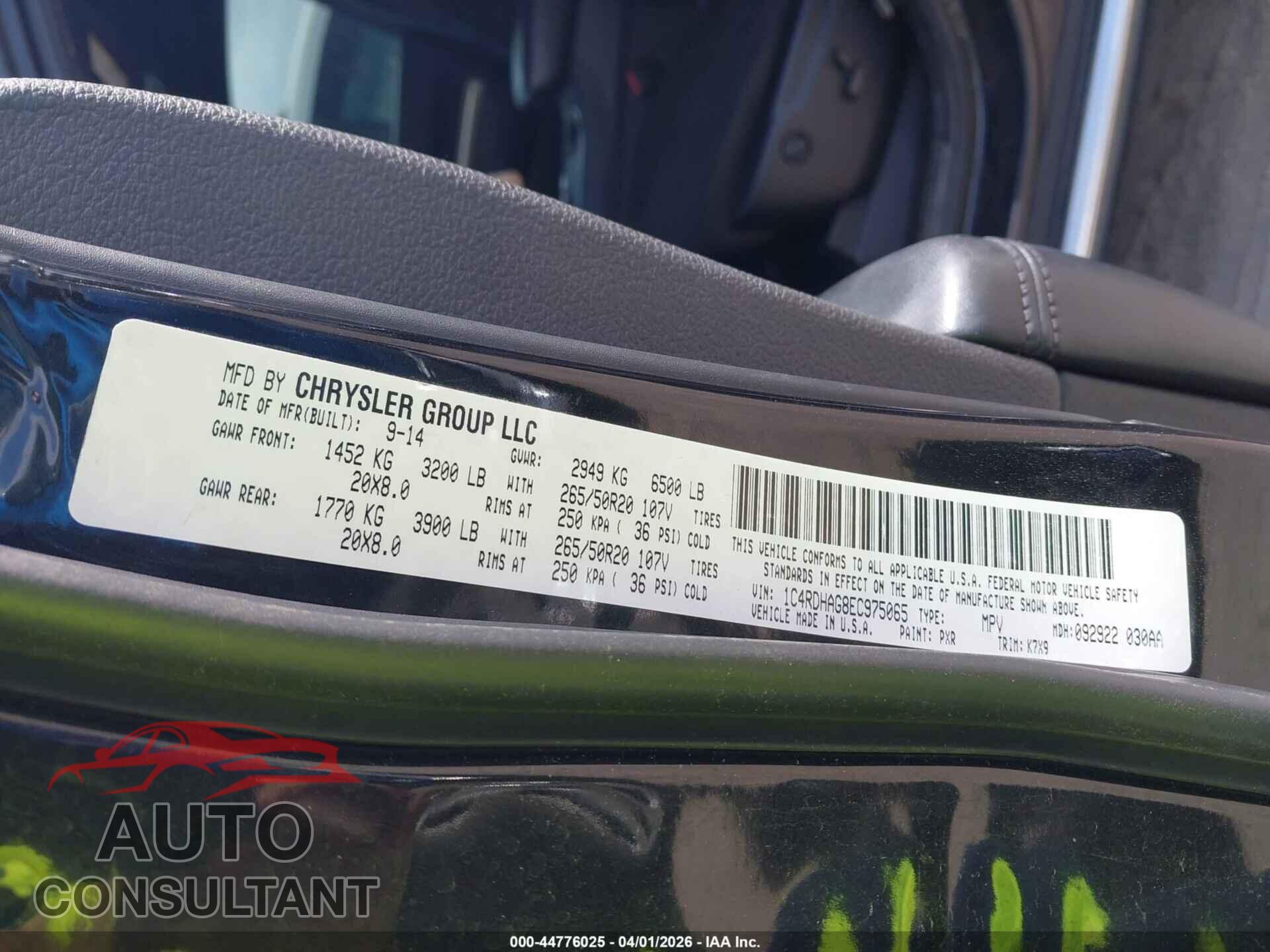 DODGE DURANGO 2014 - 1C4RDHAG8EC975065
