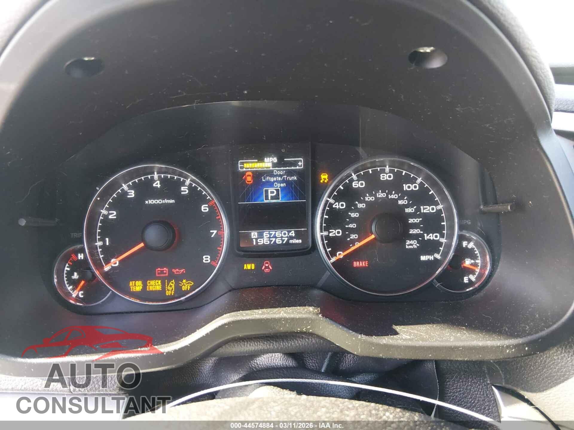 SUBARU OUTBACK 2014 - 4S4BRCFC9E3296266