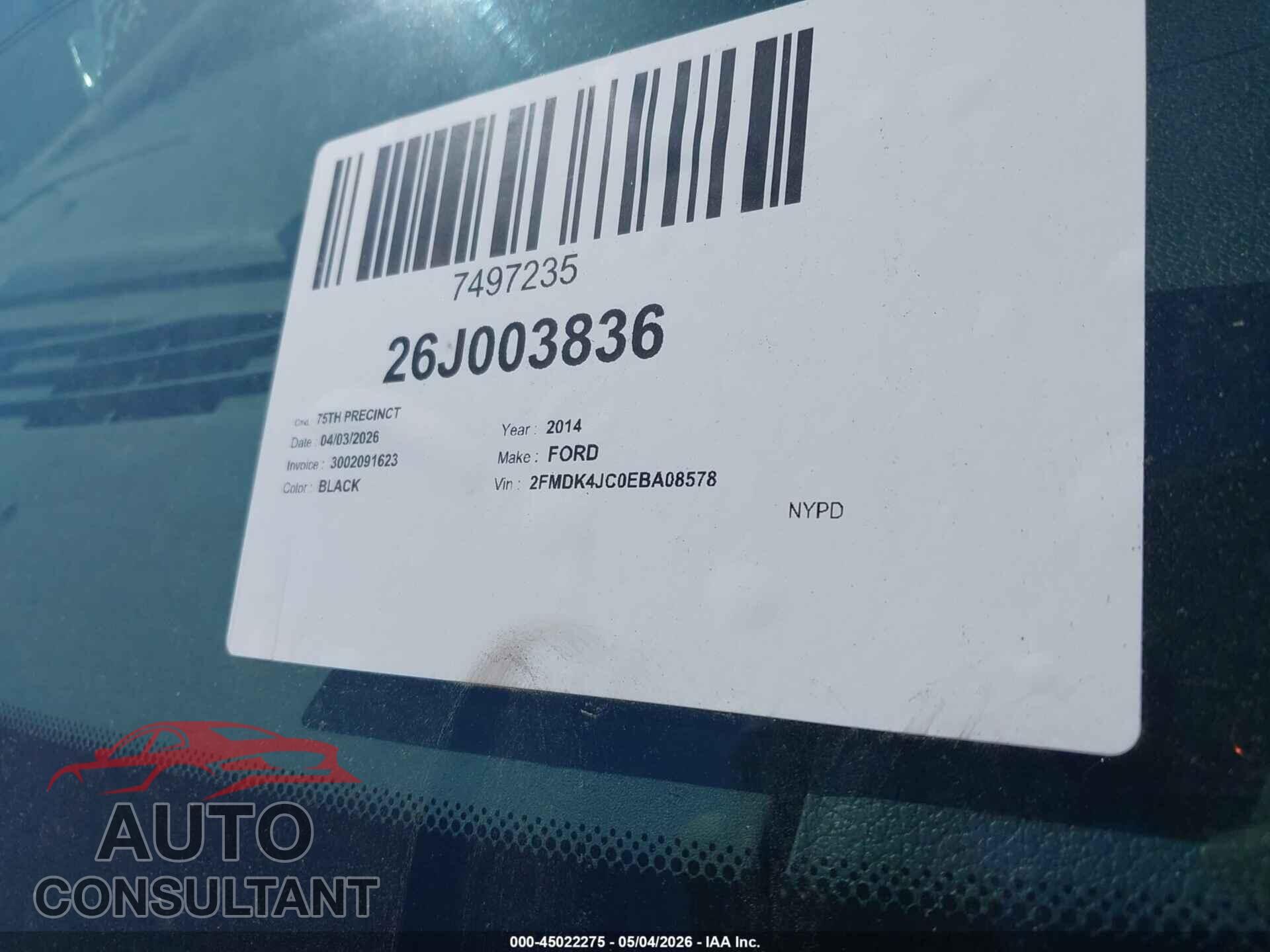 FORD EDGE 2014 - 2FMDK4JC0EBA08578
