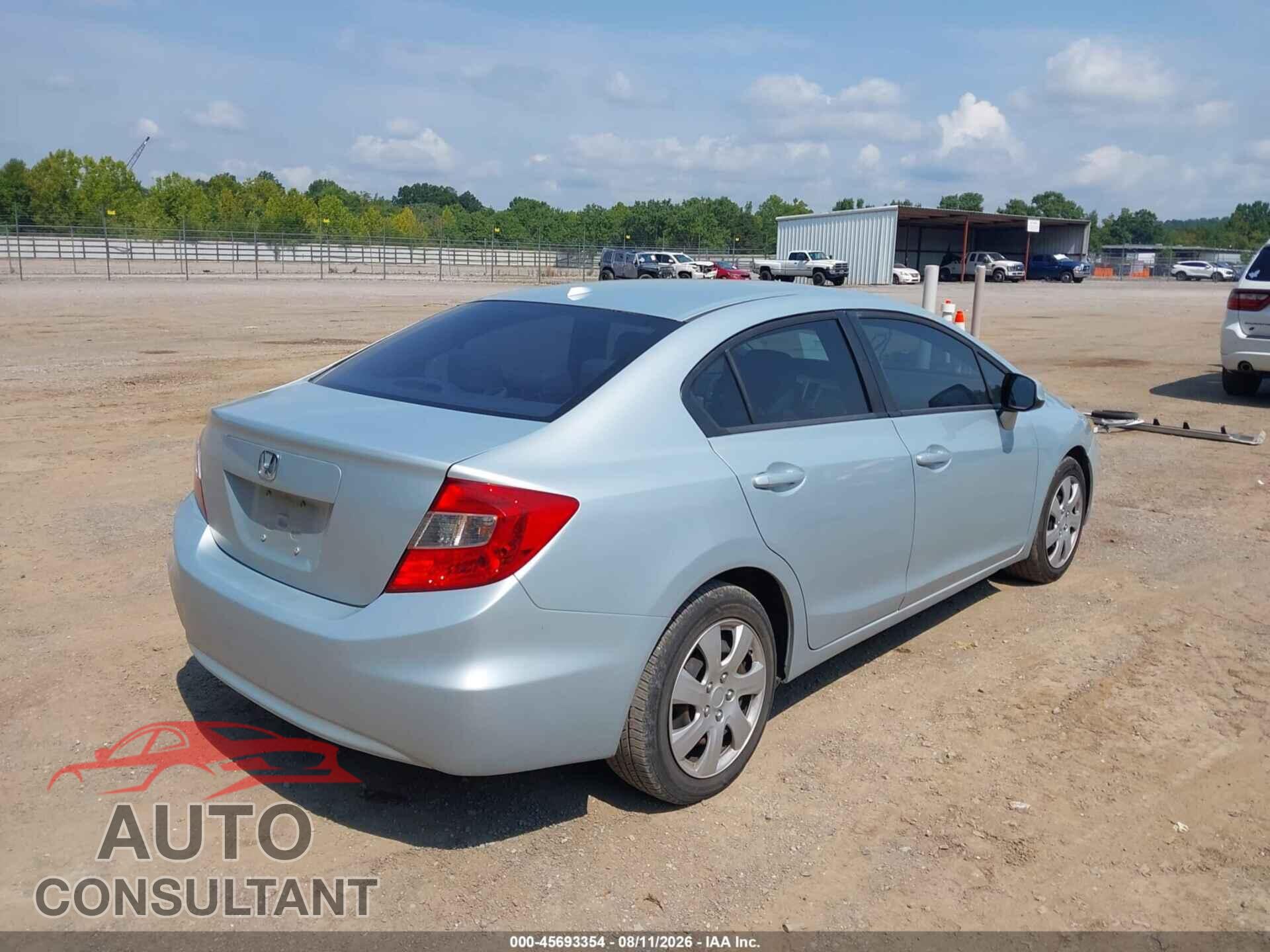 HONDA CIVIC 2012 - 19XFB2F94CE035318