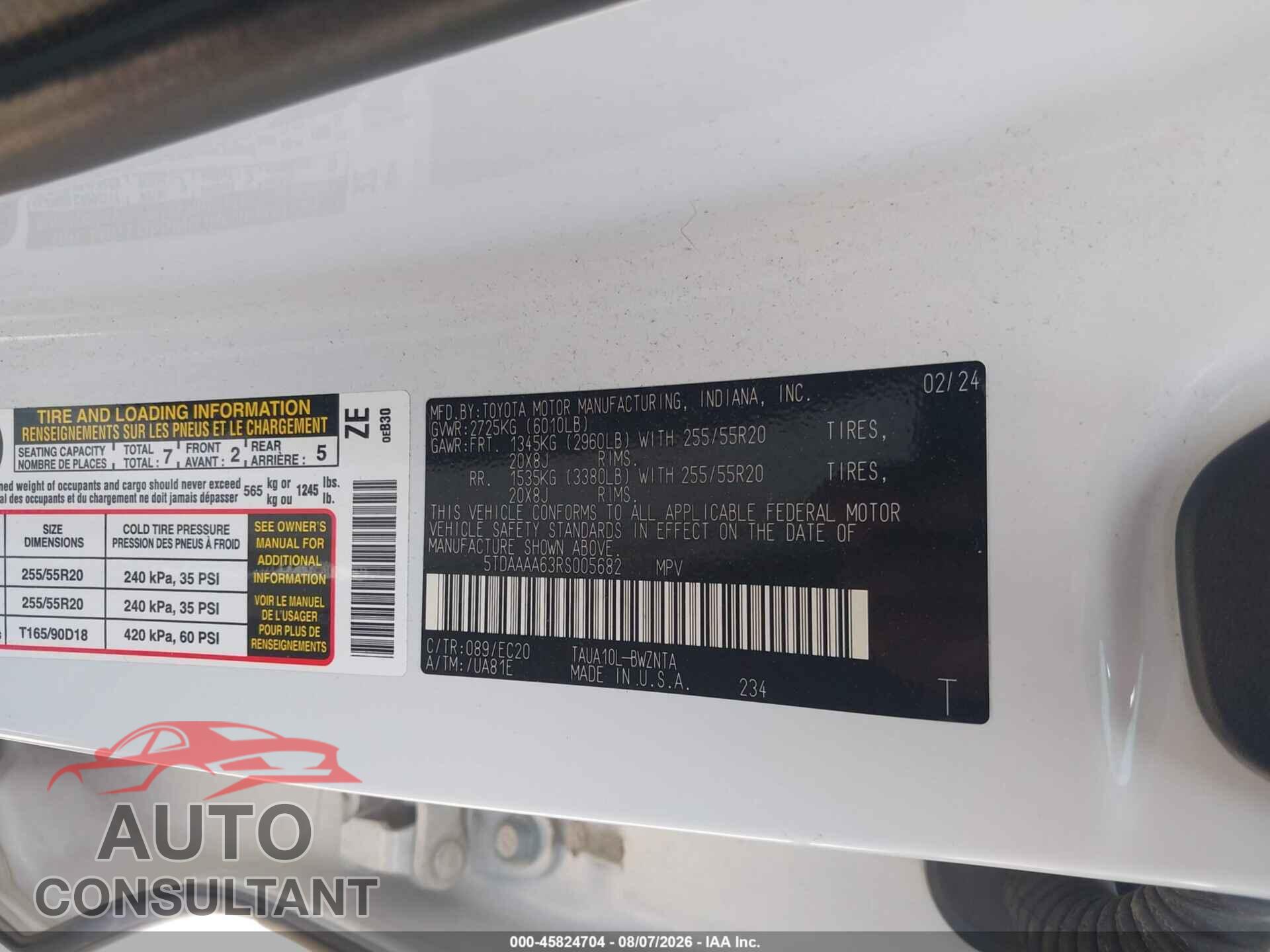 LEXUS TX 350 2024 - 5TDAAAA63RS005682