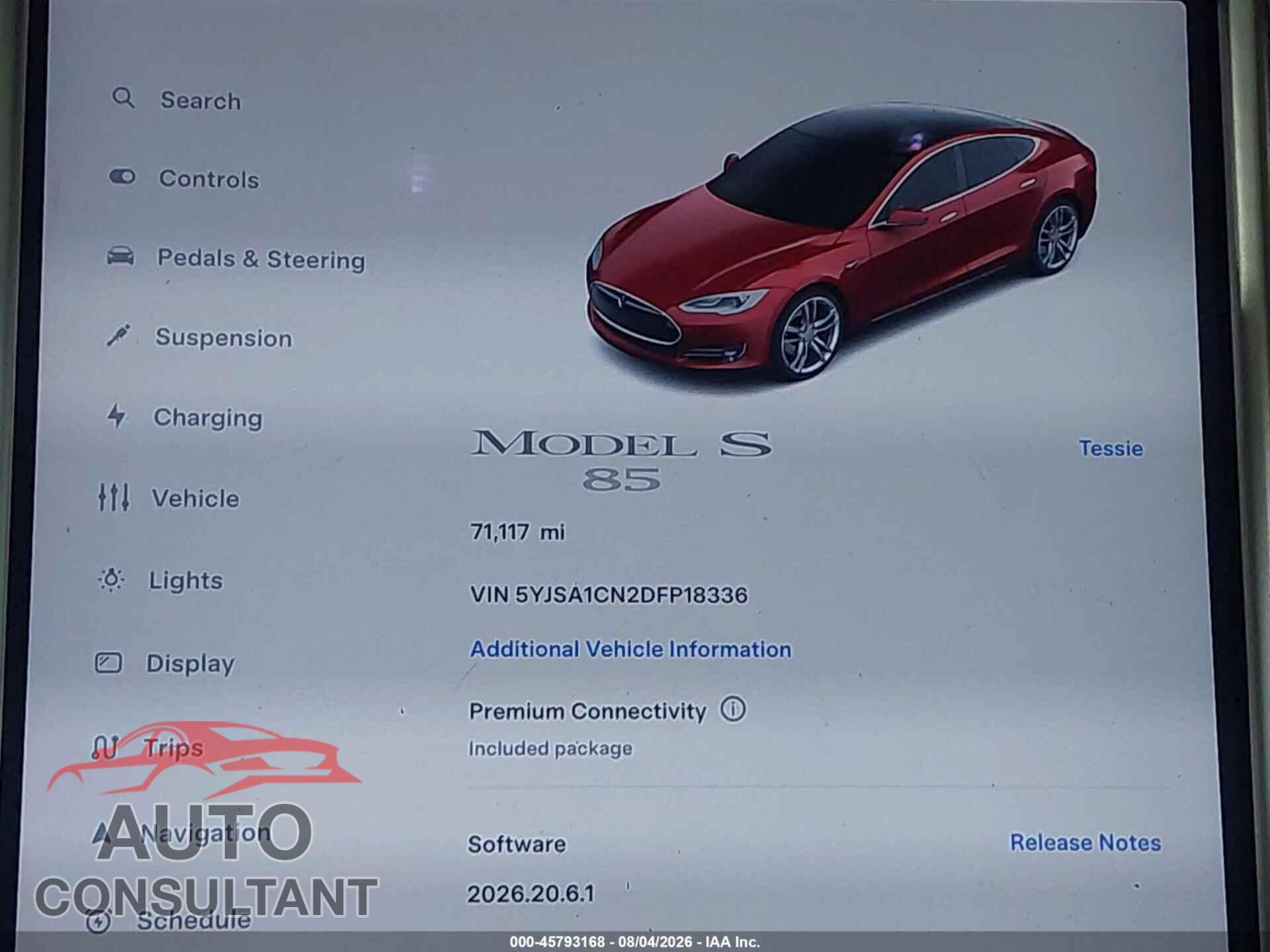 TESLA MODEL S 2013 - 5YJSA1CN2DFP18336