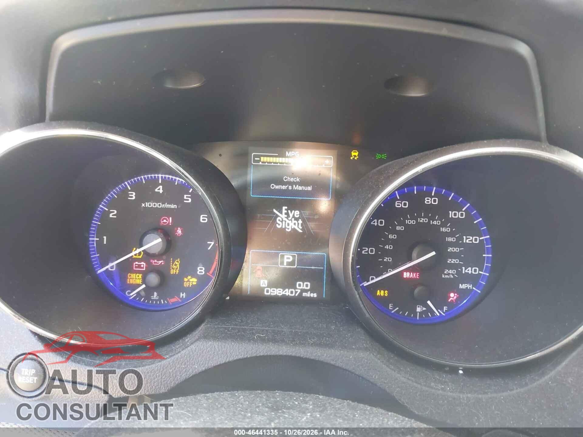 SUBARU OUTBACK 2017 - 4S4BSAFC0H3305062