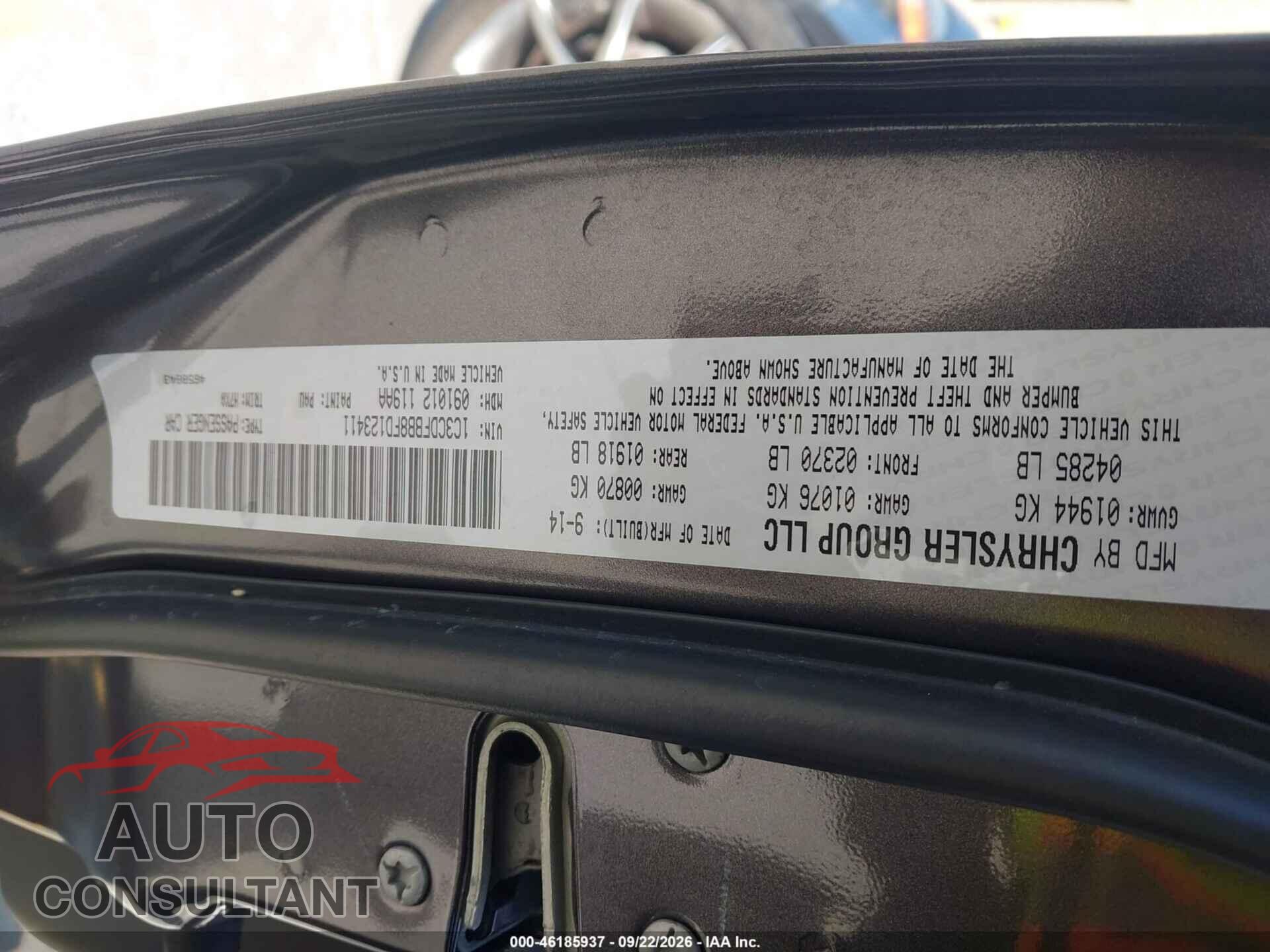 DODGE DART 2015 - 1C3CDFBB8FD123411