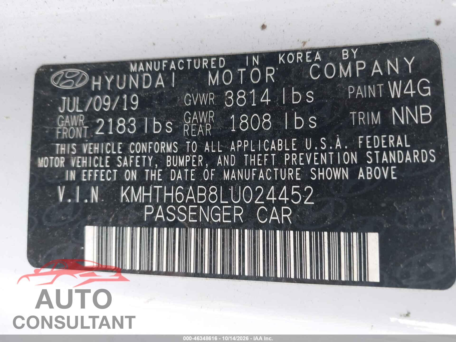 HYUNDAI VELOSTER 2020 - KMHTH6AB8LU024452