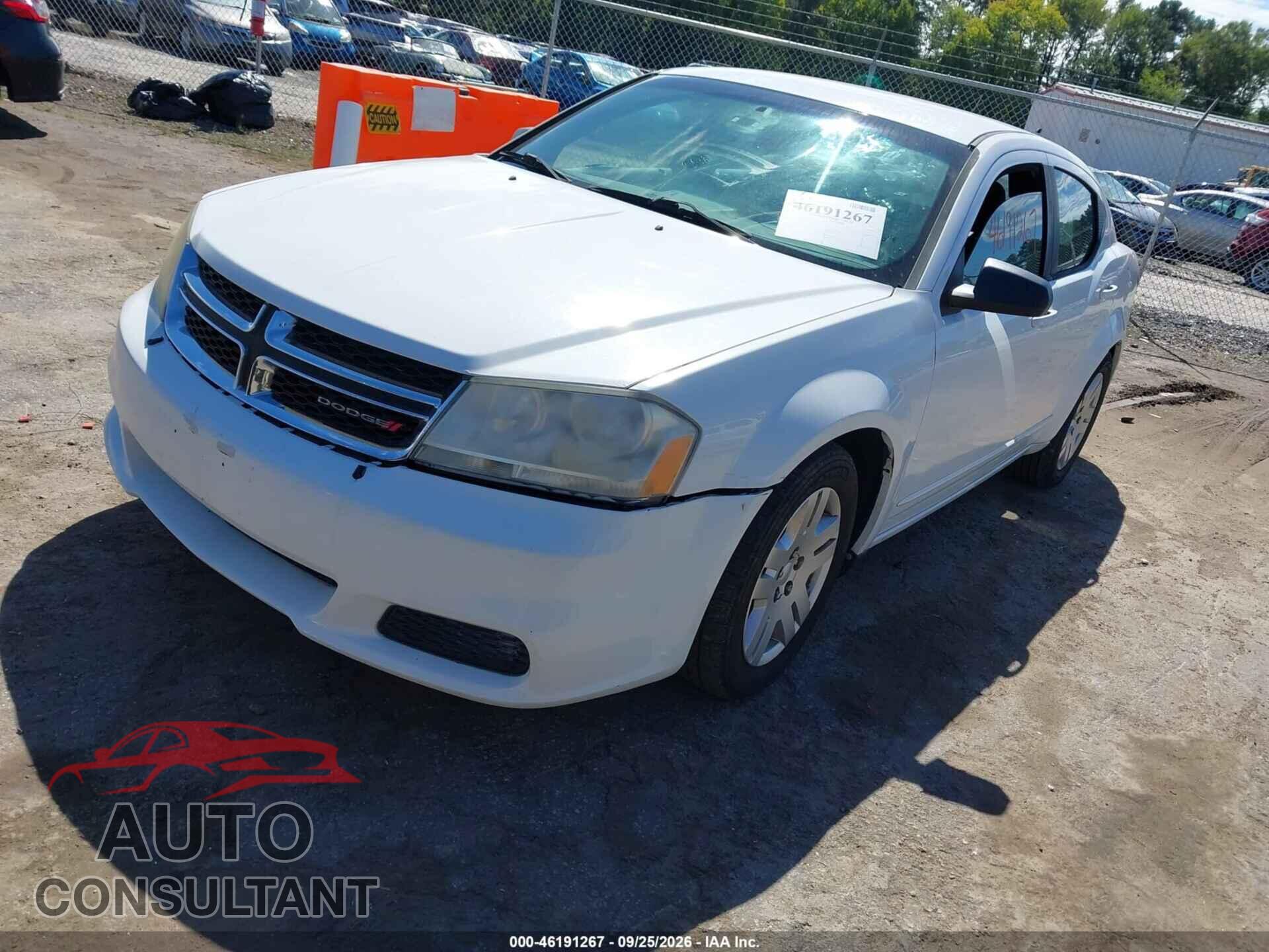 DODGE AVENGER 2012 - 1C3CDZAB9CN206676