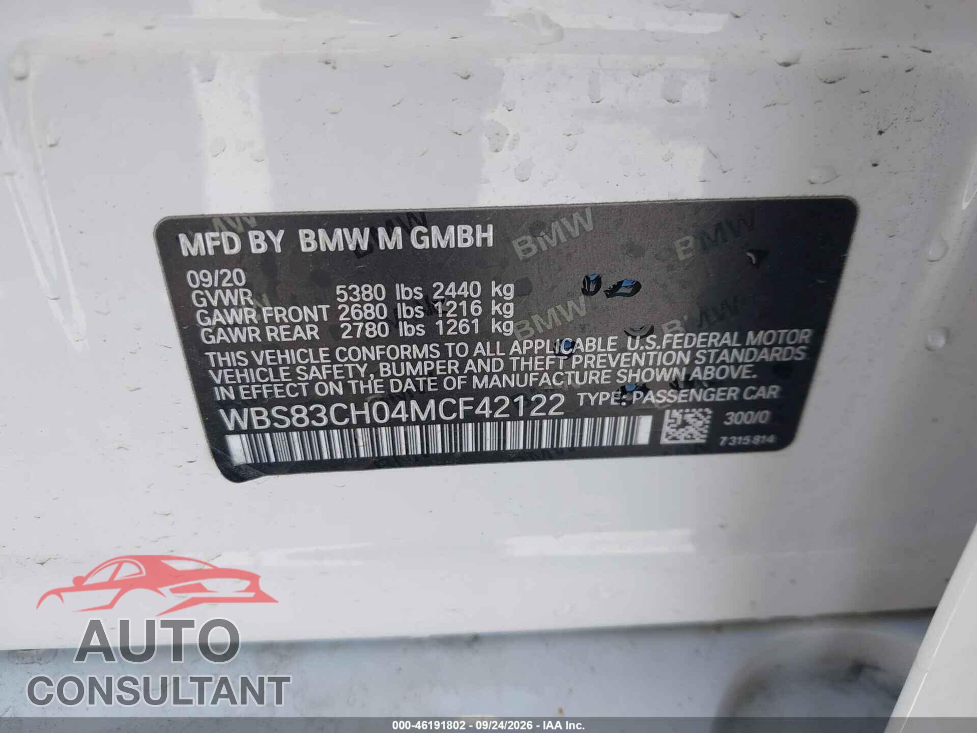 BMW M5 2021 - WBS83CH04MCF42122