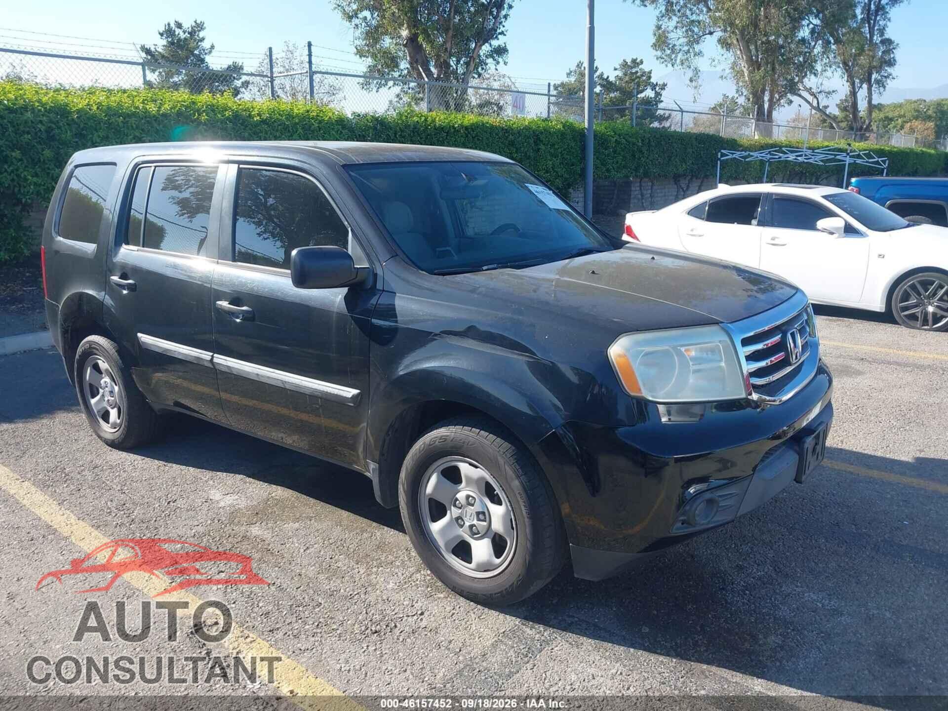 HONDA PILOT 2013 - 5FNYF3H25DB038047