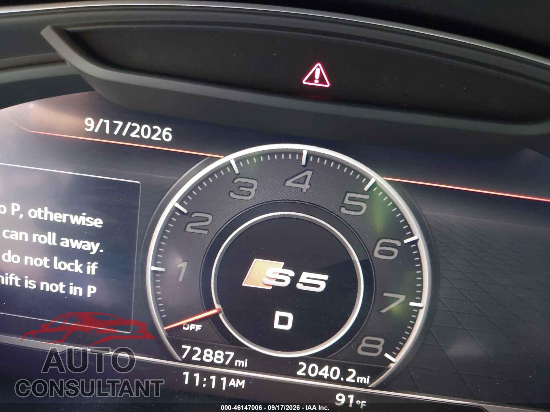 AUDI S5 2019 - WAUB4CF55KA098762