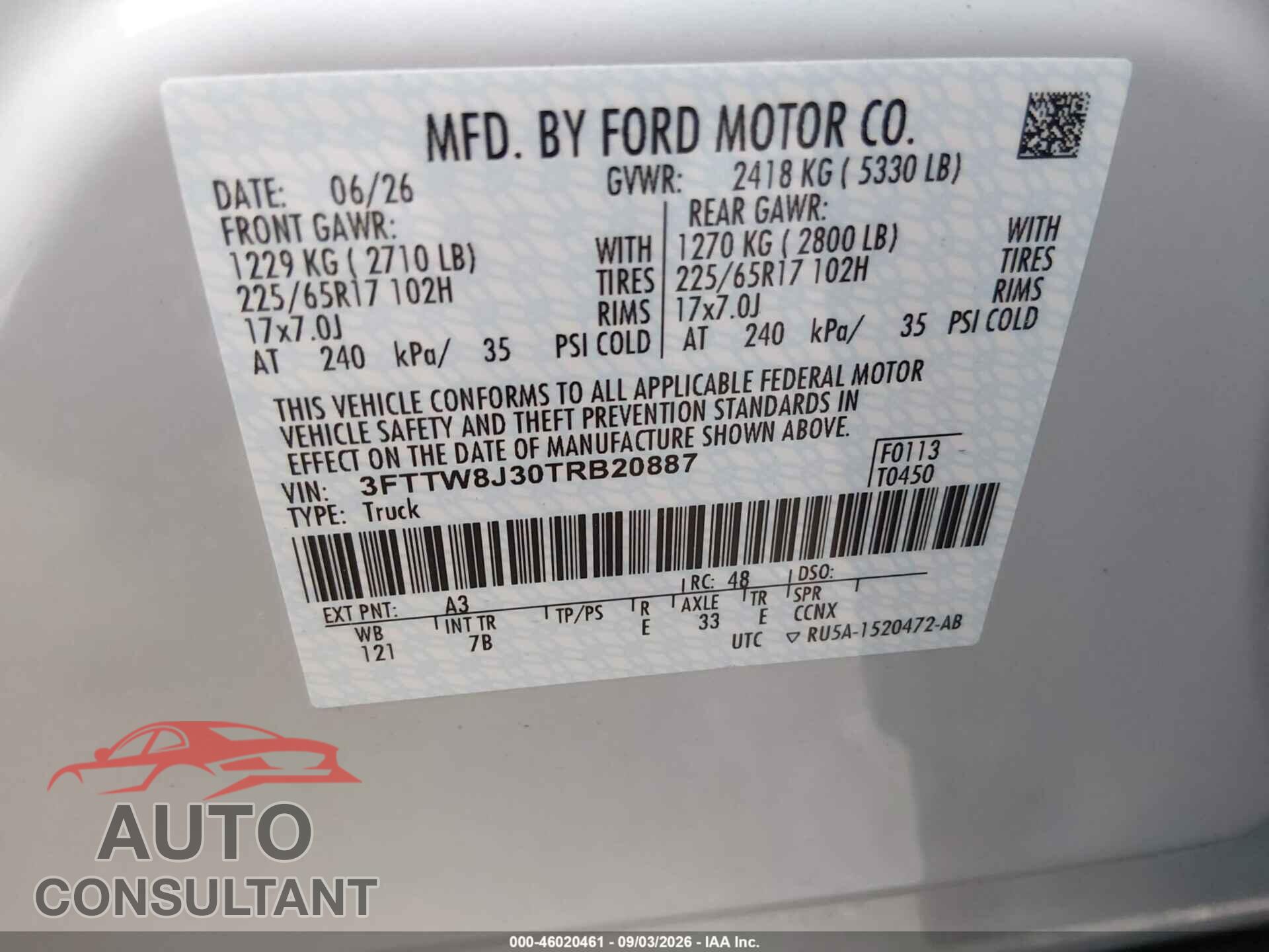 FORD MAVERICK 2026 - 3FTTW8J30TRB20887