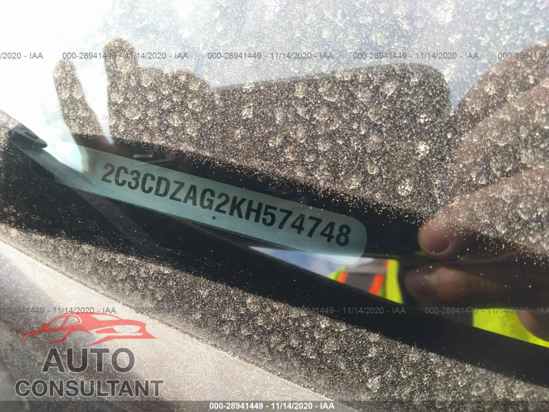DODGE CHALLENGER 2019 - 2C3CDZAG2KH574748