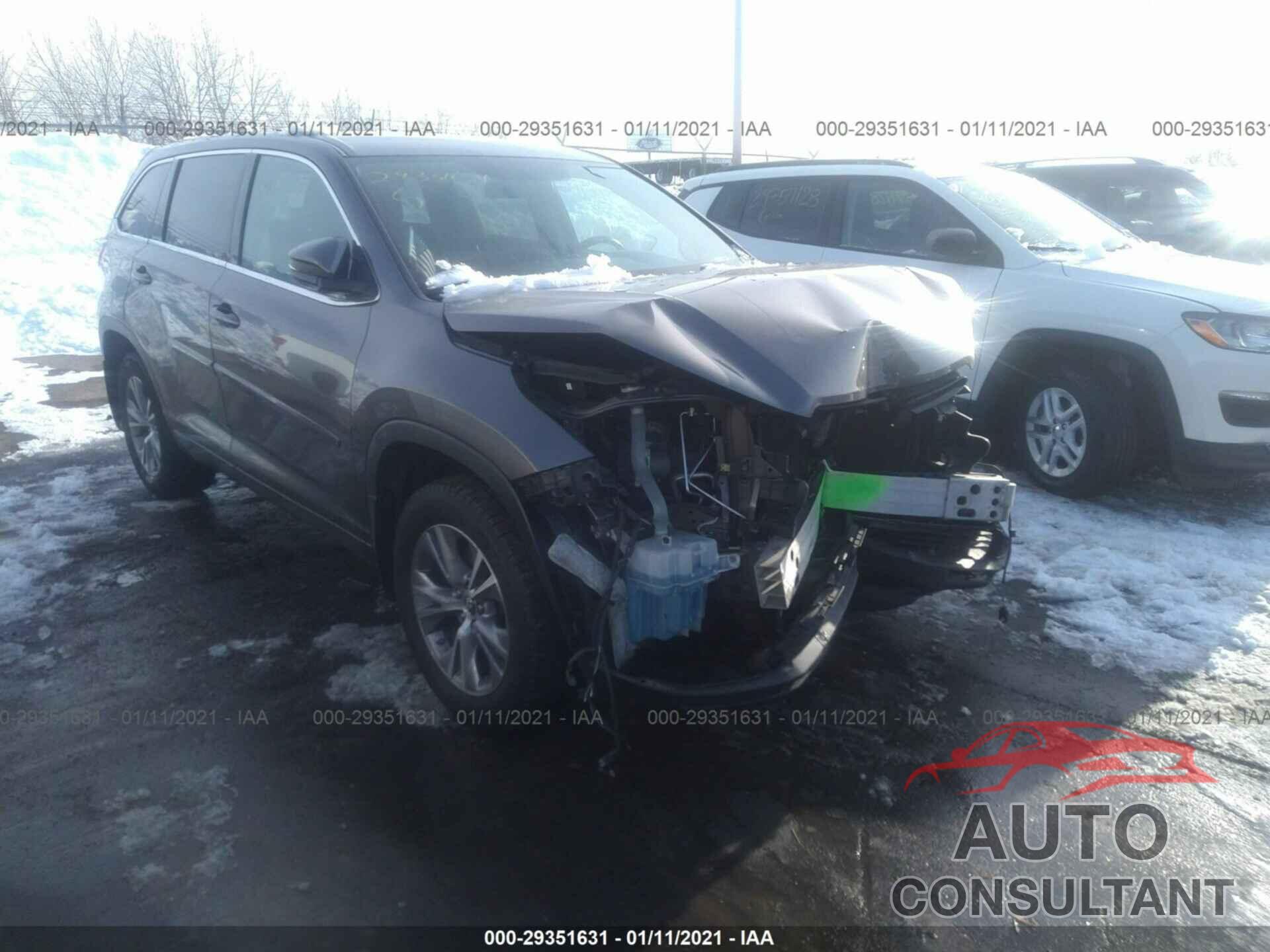 TOYOTA HIGHLANDER 2016 - 5TDBKRFH3GS241515