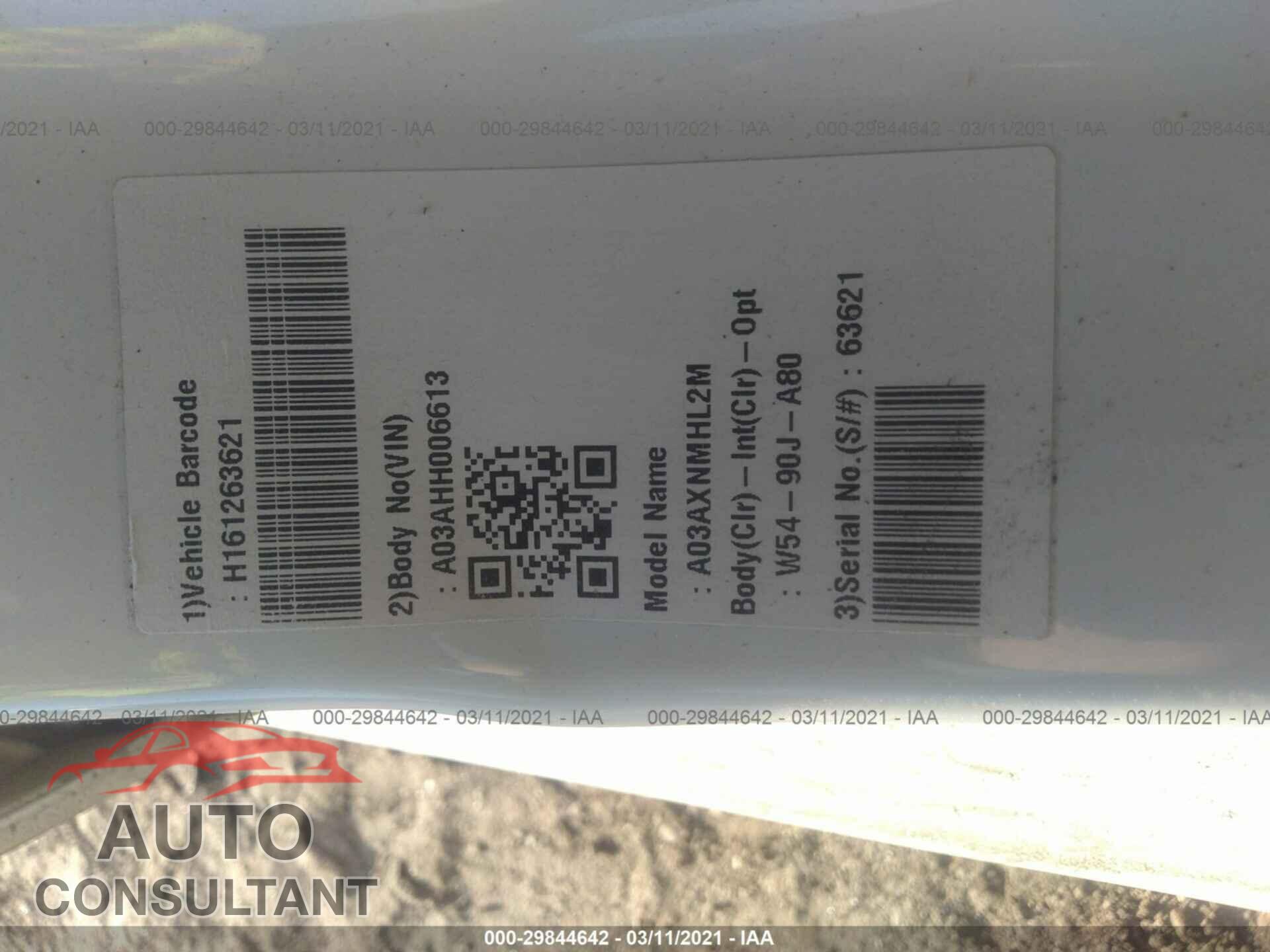 MITSUBISHI MIRAGE 2017 - ML32A3HJ0HH006613
