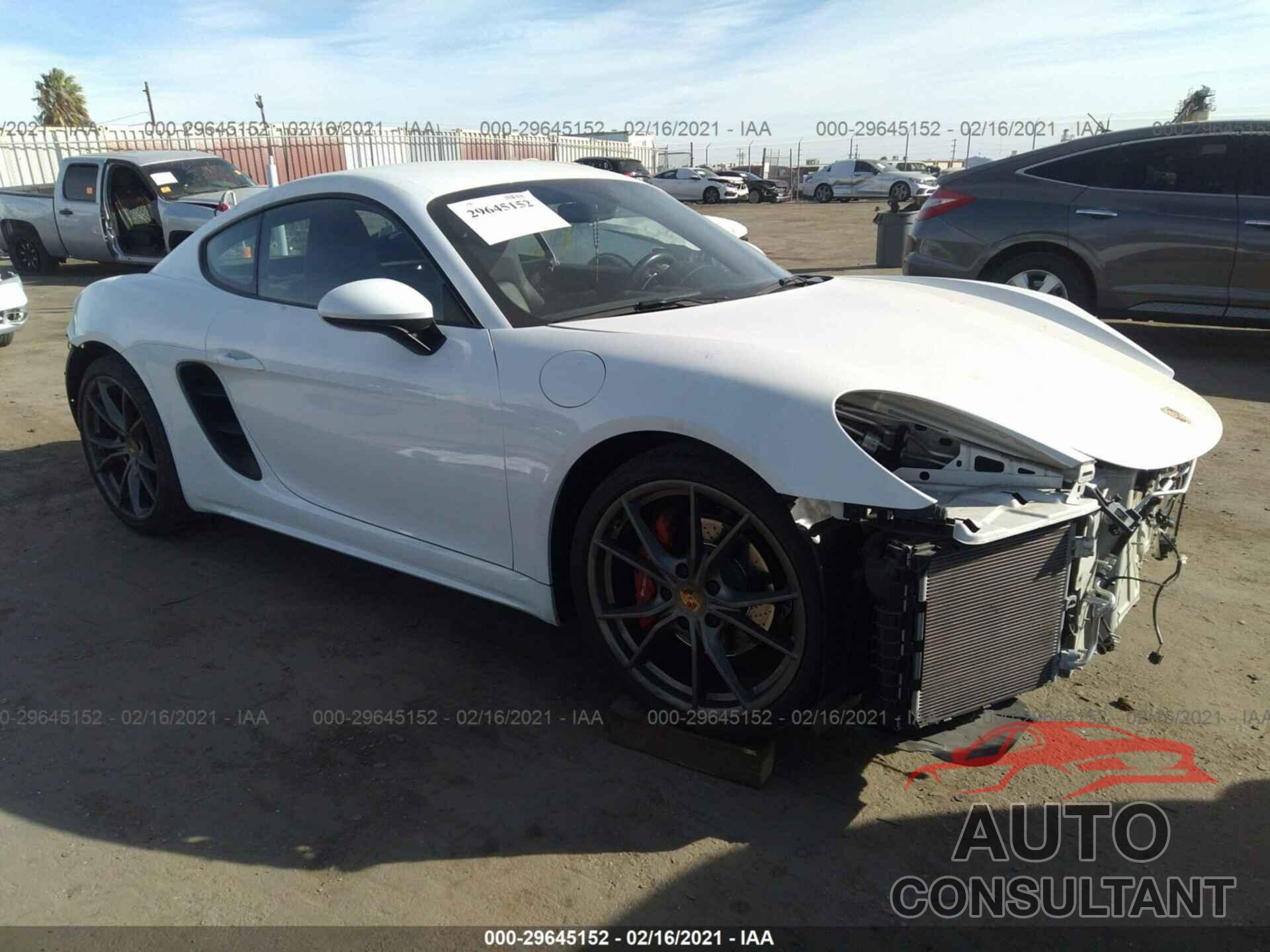 PORSCHE 718 CAYMAN 2018 - WP0AB2A84JS278372