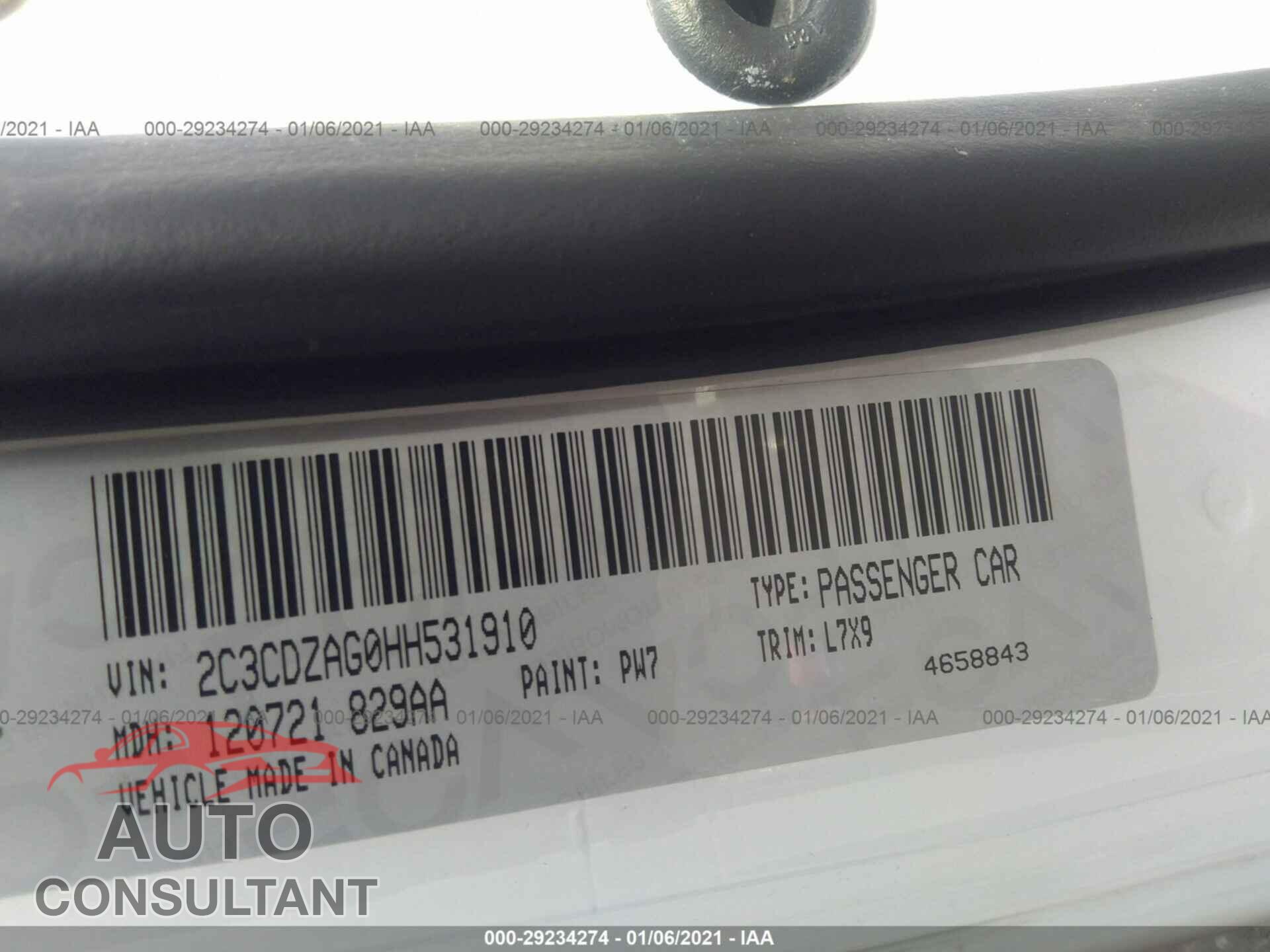 DODGE CHALLENGER 2017 - 2C3CDZAG0HH531910