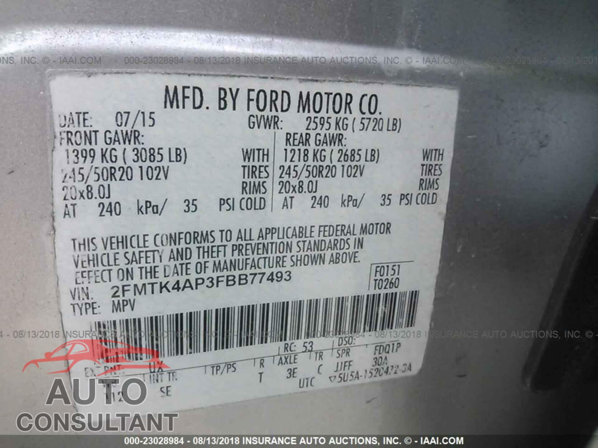Ford Edge 2015 - 2FMTK4AP3FBB77493