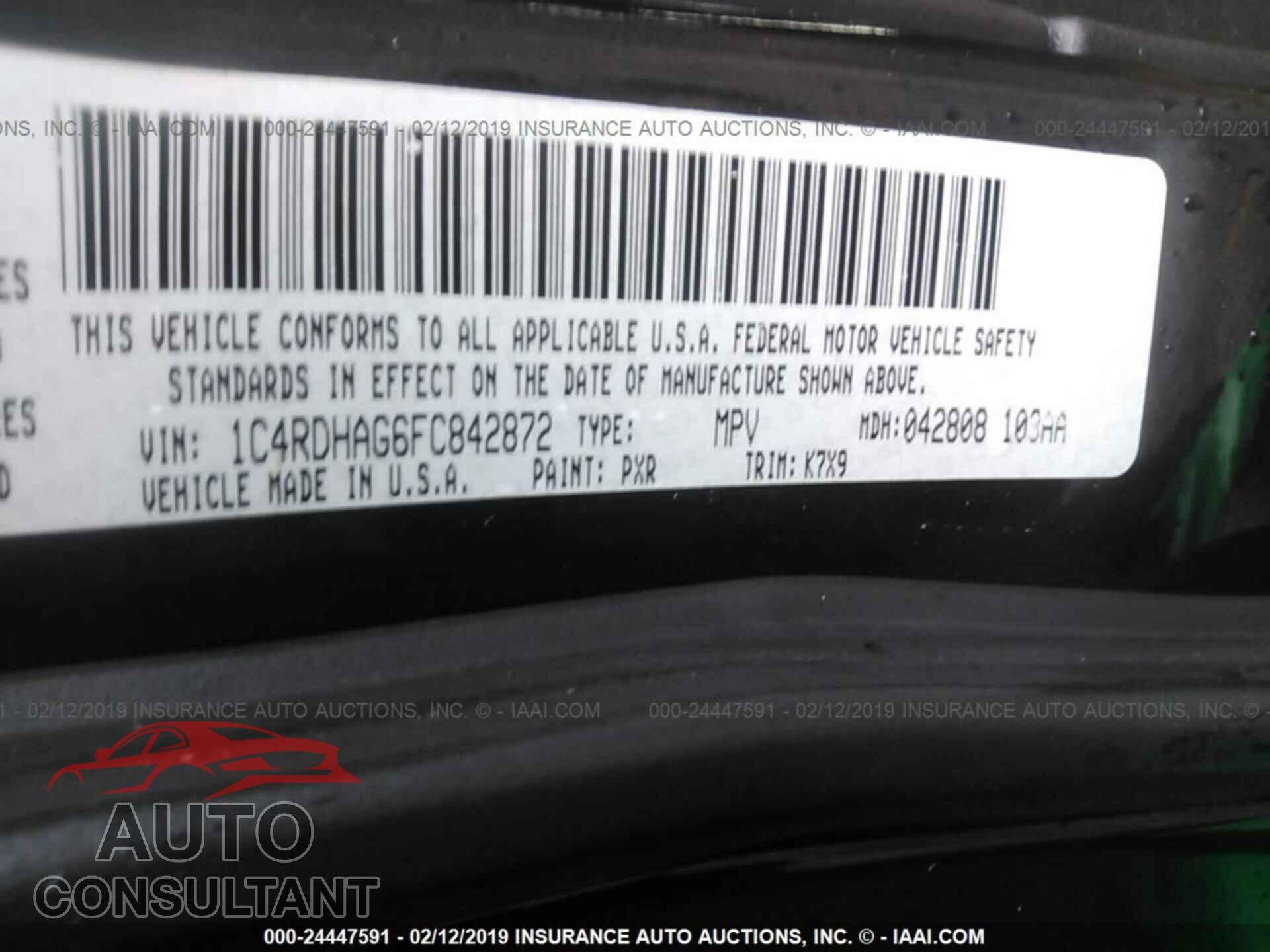 DODGE DURANGO 2015 - 1C4RDHAG6FC842872