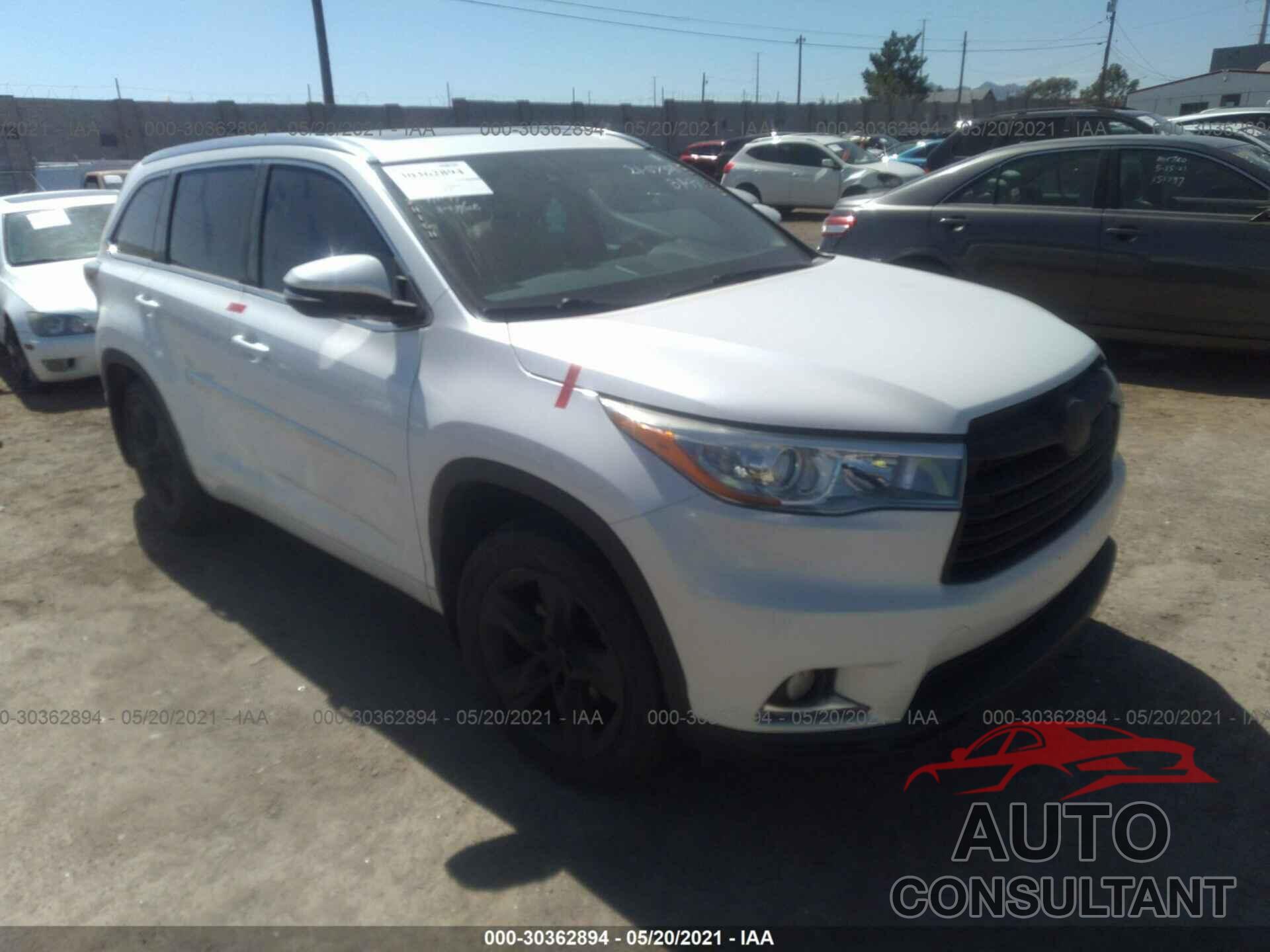 TOYOTA HIGHLANDER 2016 - 5TDDKRFH5GS294192