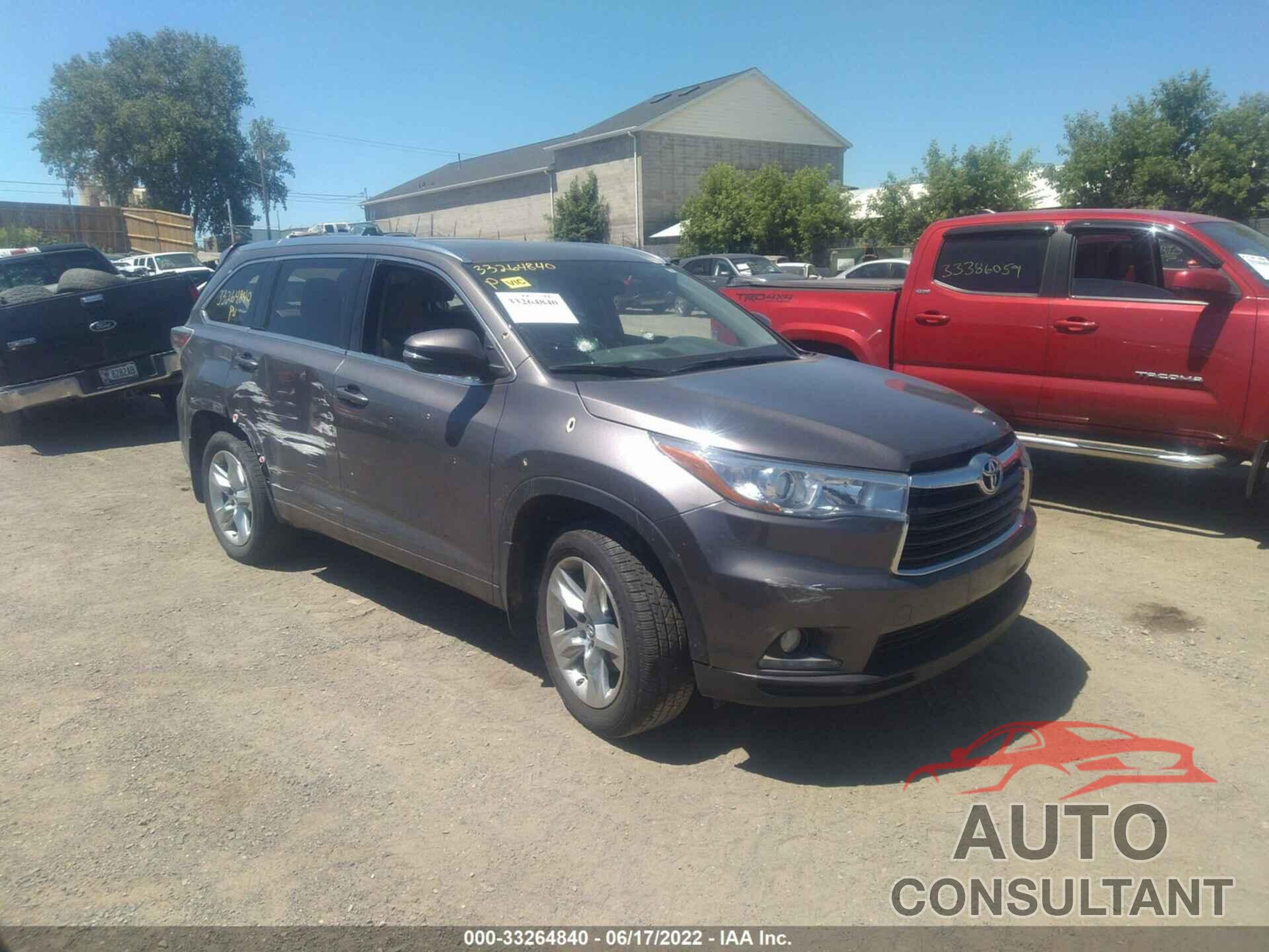 TOYOTA HIGHLANDER 2016 - 5TDDKRFH3GS329134
