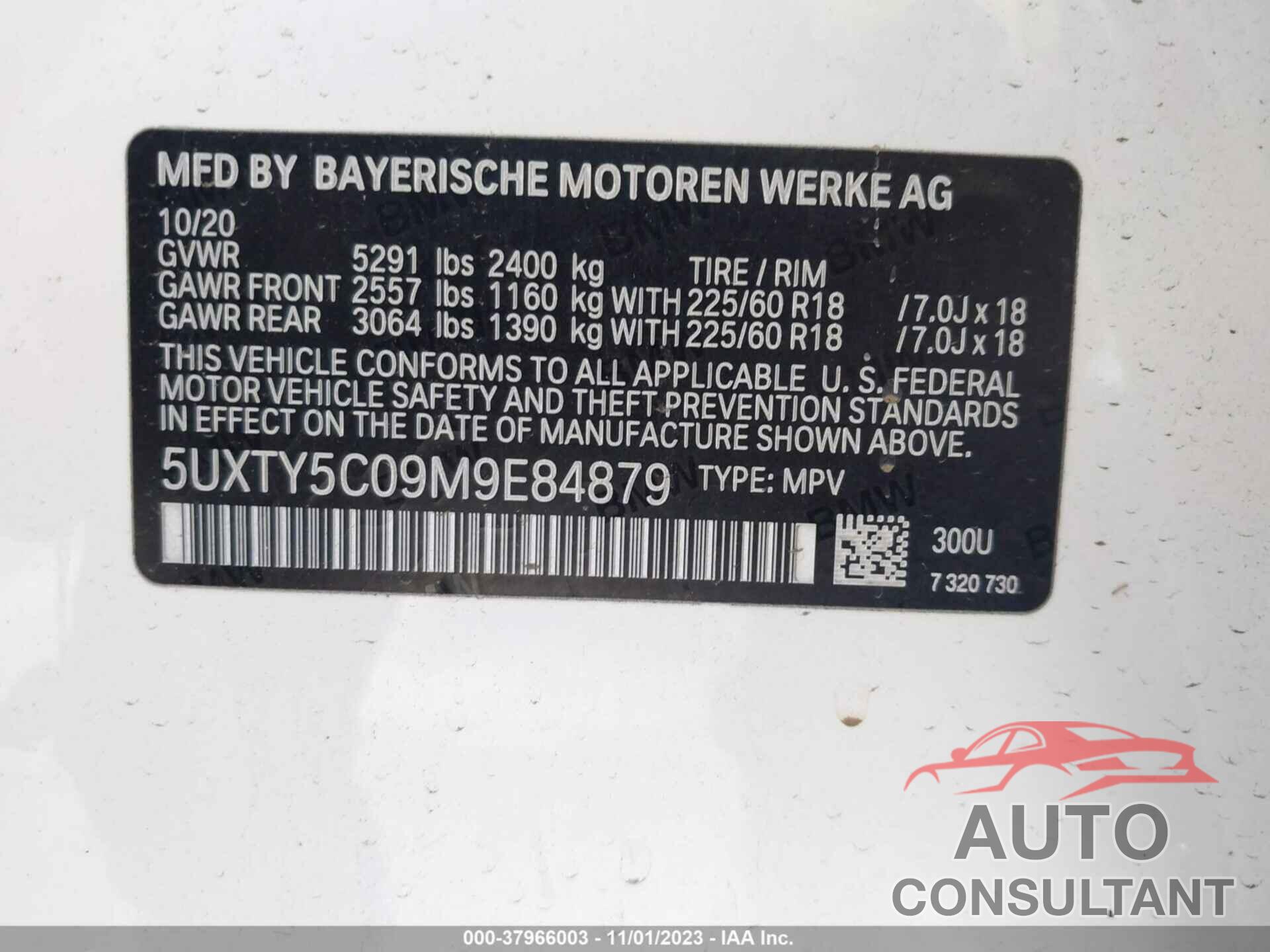 BMW X3 2021 - 5UXTY5C09M9E84879