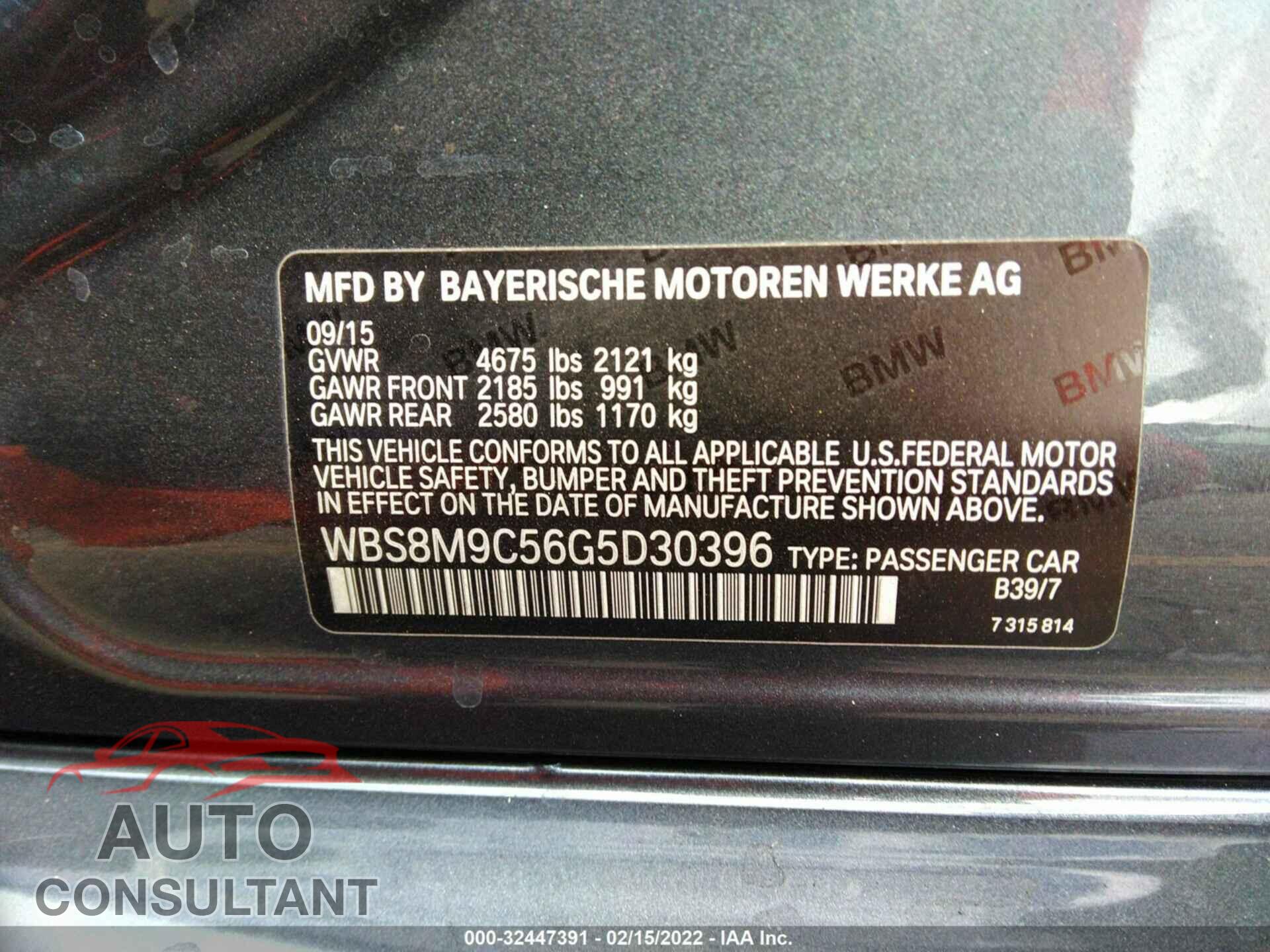 BMW M3 2016 - WBS8M9C56G5D30396