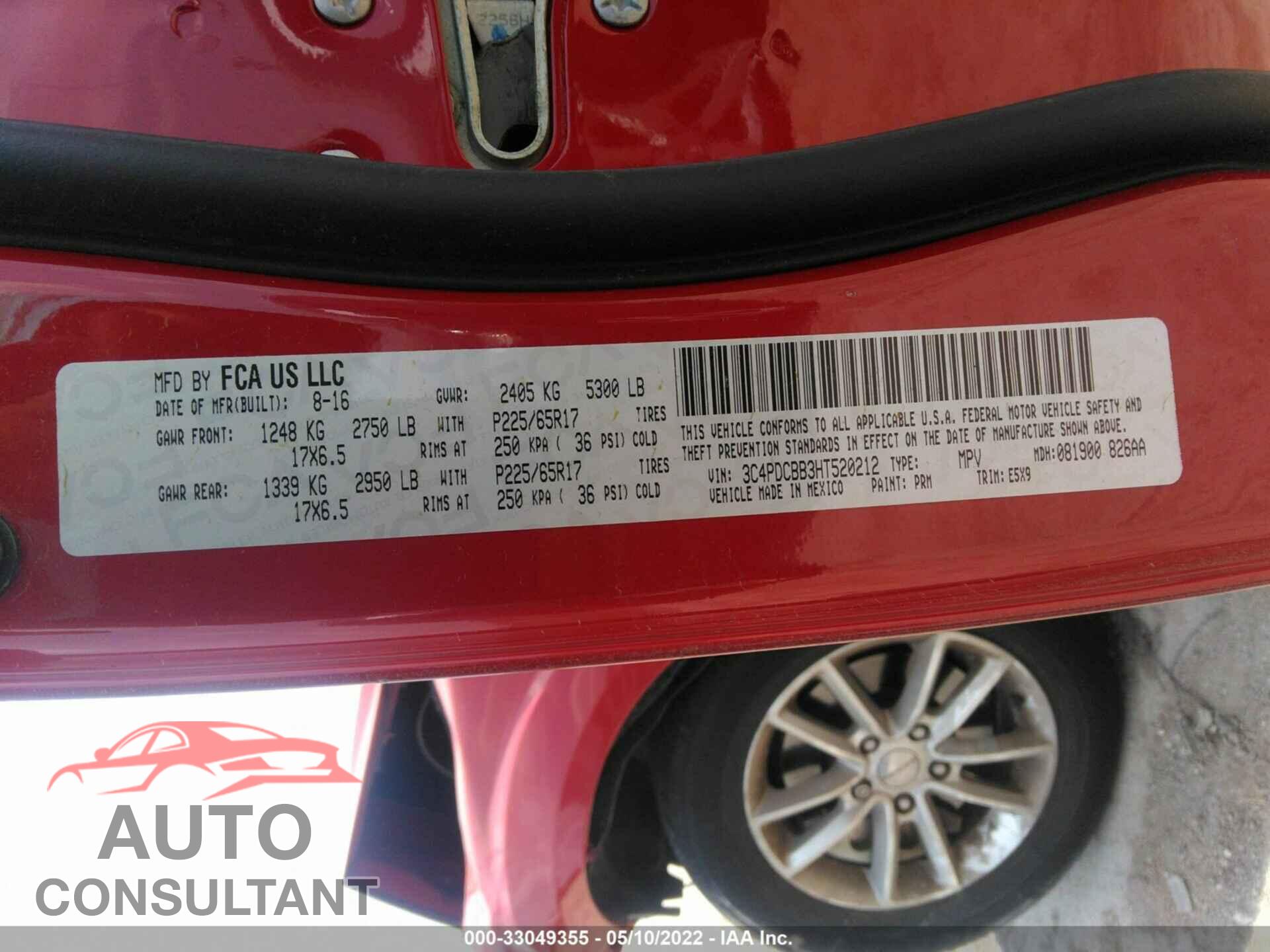 DODGE JOURNEY 2017 - 3C4PDCBB3HT520212