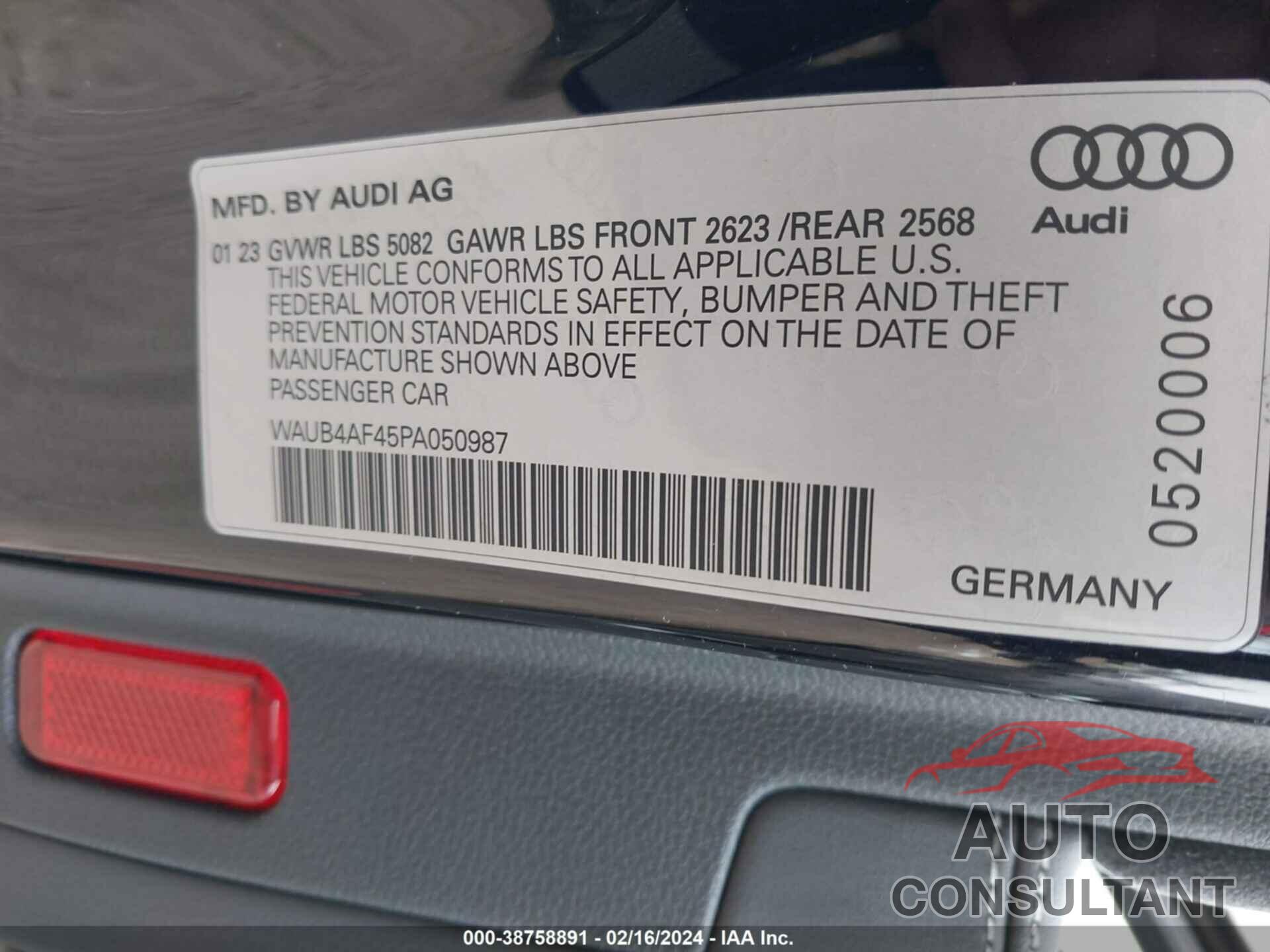 AUDI S4 2023 - WAUB4AF45PA050987