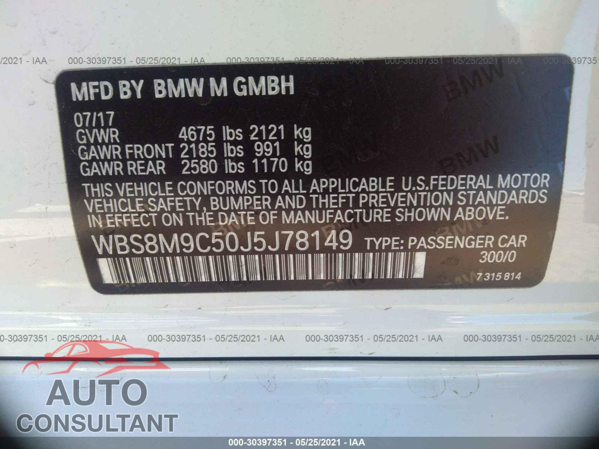 BMW M3 2018 - WBS8M9C50J5J78149