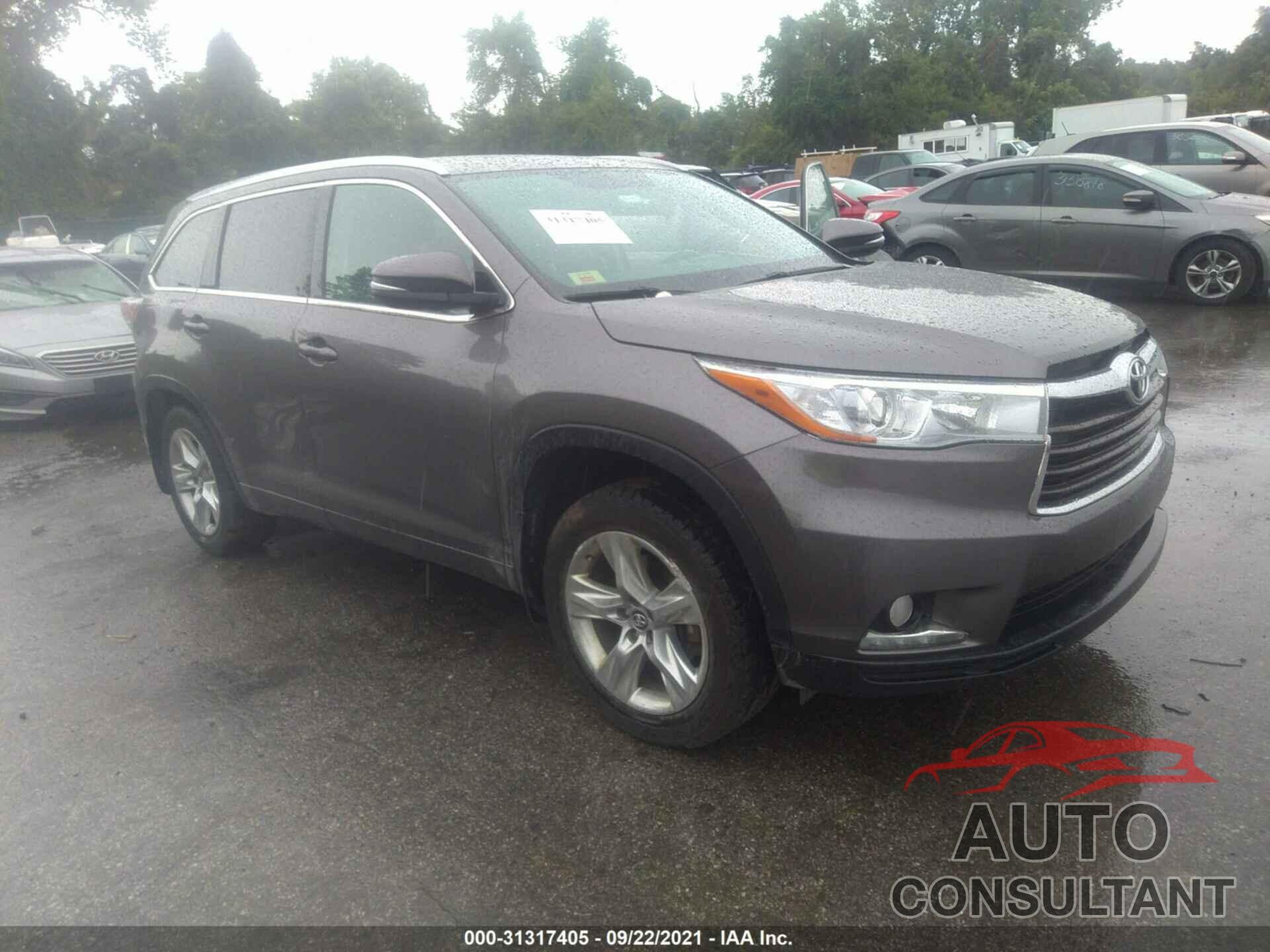 TOYOTA HIGHLANDER 2016 - 5TDDKRFH5GS355122
